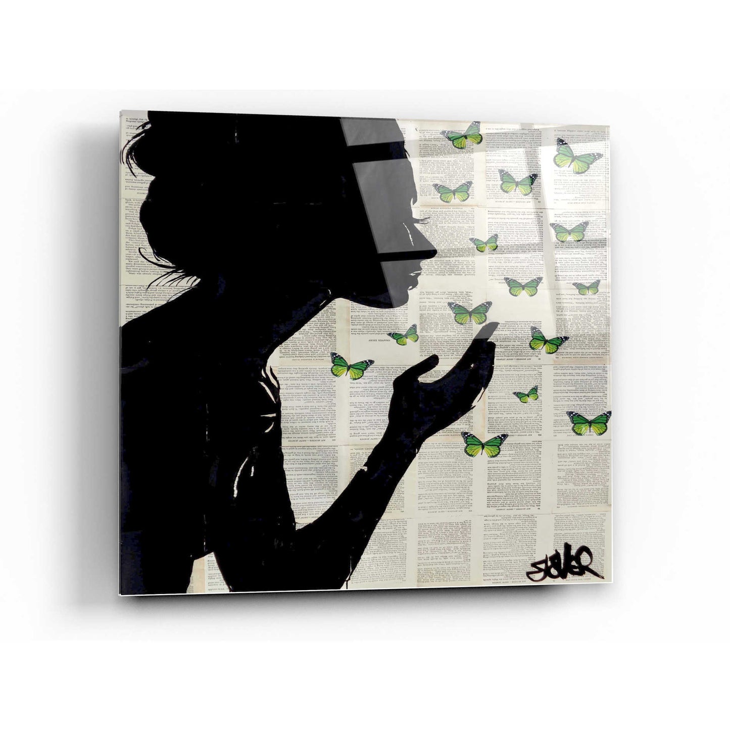 Epic Art 'Simplicity Green' by Loui Jover, Acrylic Glass Wall Art,24x24