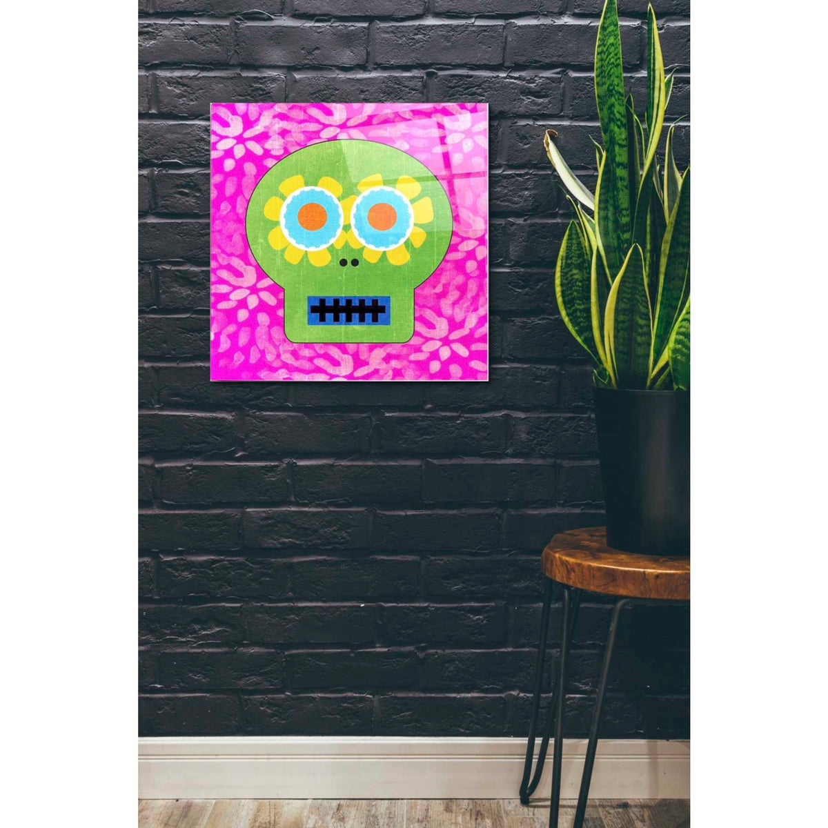 Epic Art 'Day Of The Dead I' by Linda Woods, Acrylic Glass Wall Art,24x24