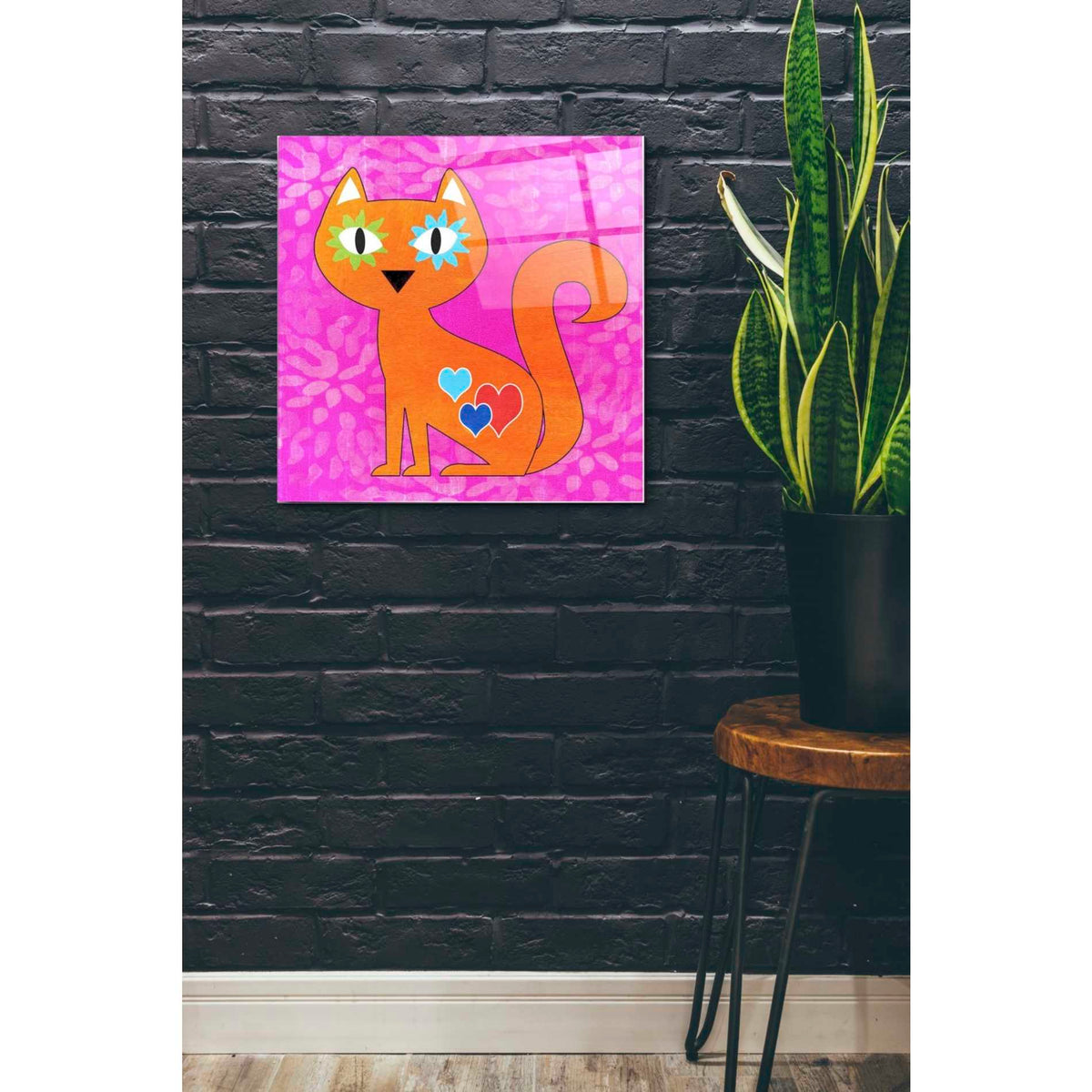 Epic Art 'Day Of The Dead Cat' by Linda Woods, Acrylic Glass Wall Art,24x24