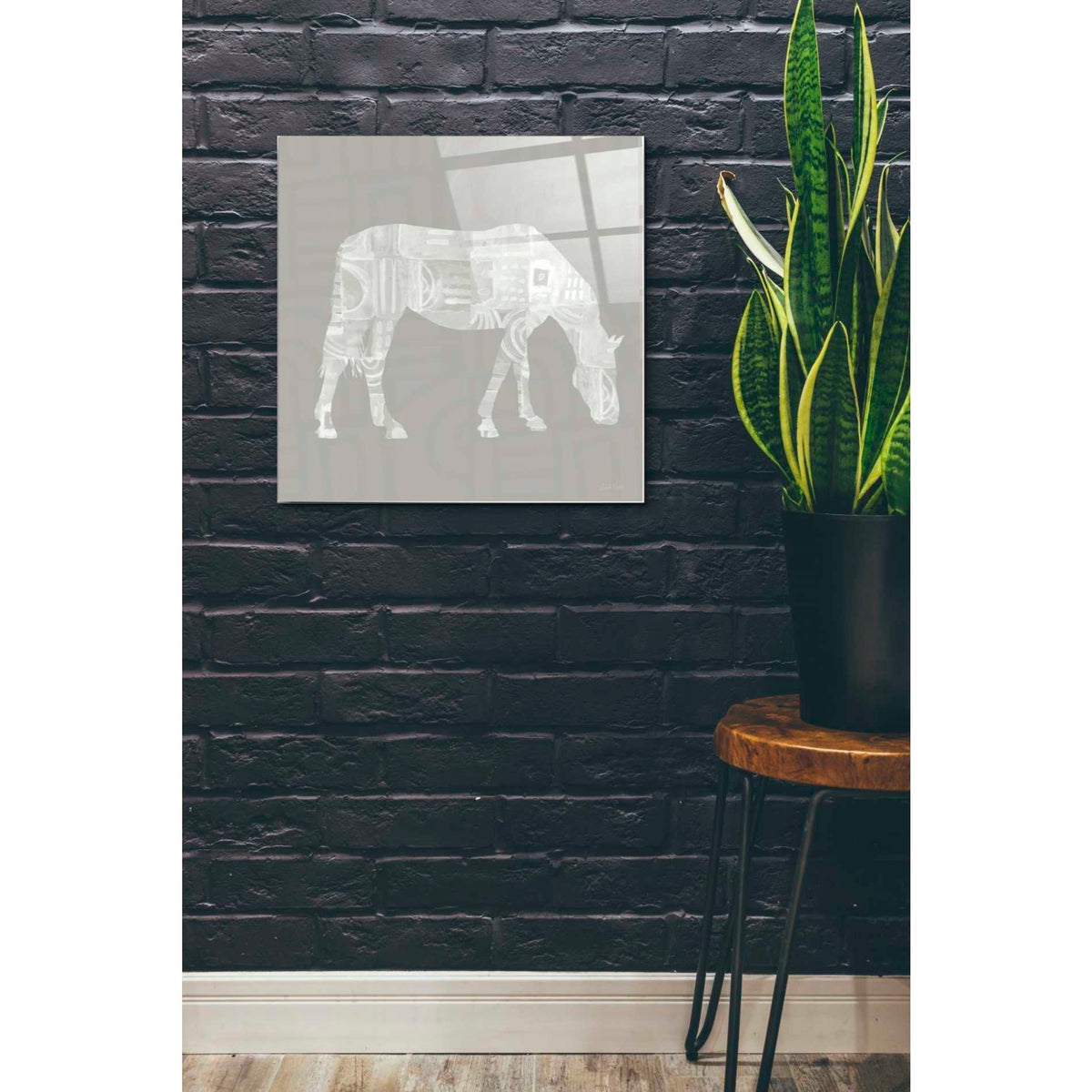 Epic Art 'Modern Farm Horse II' by Linda Woods, Acrylic Glass Wall Art,24x24