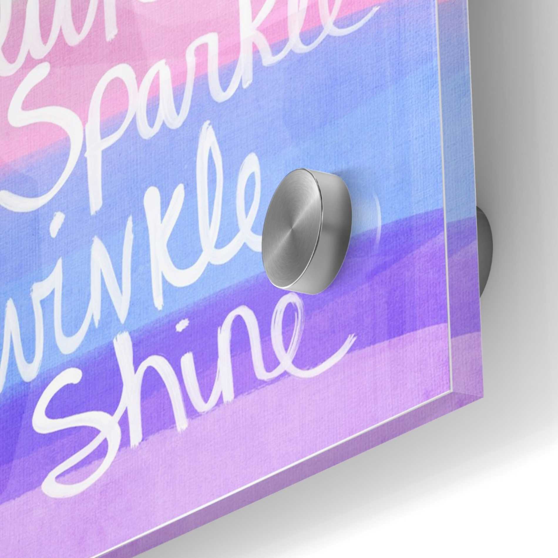 Epic Art 'Unicorn Stripe Sparkle' by Linda Woods, Acrylic Glass Wall Art,24x24