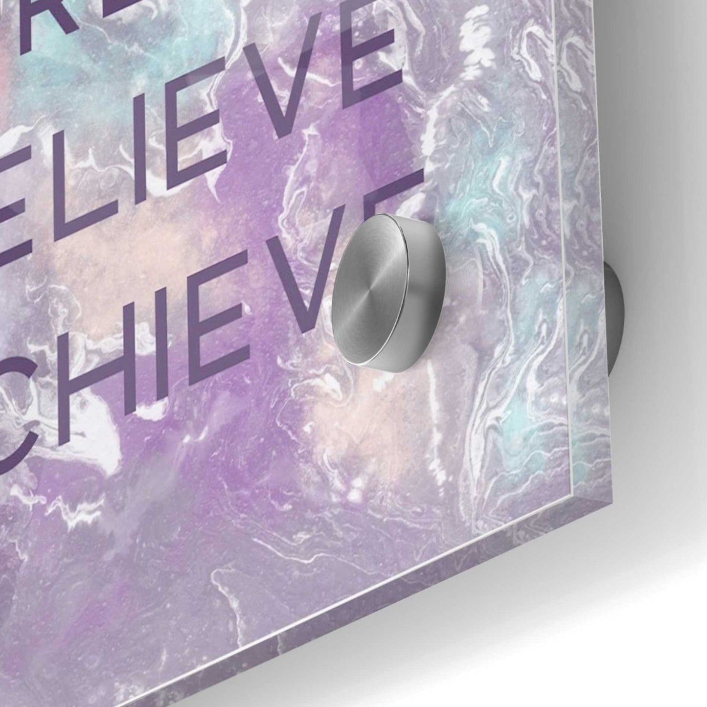 Epic Art 'Dream, Believe, Achieve' by Linda Woods, Acrylic Glass Wall Art,24x24