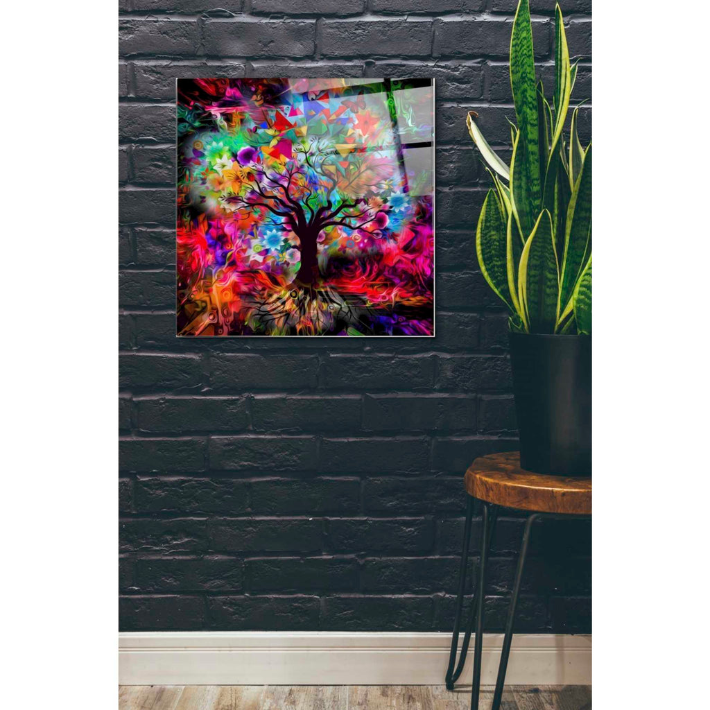 Epic Art 'Kaleidoscope Tree Black' Acrylic Glass Wall Art,24x24