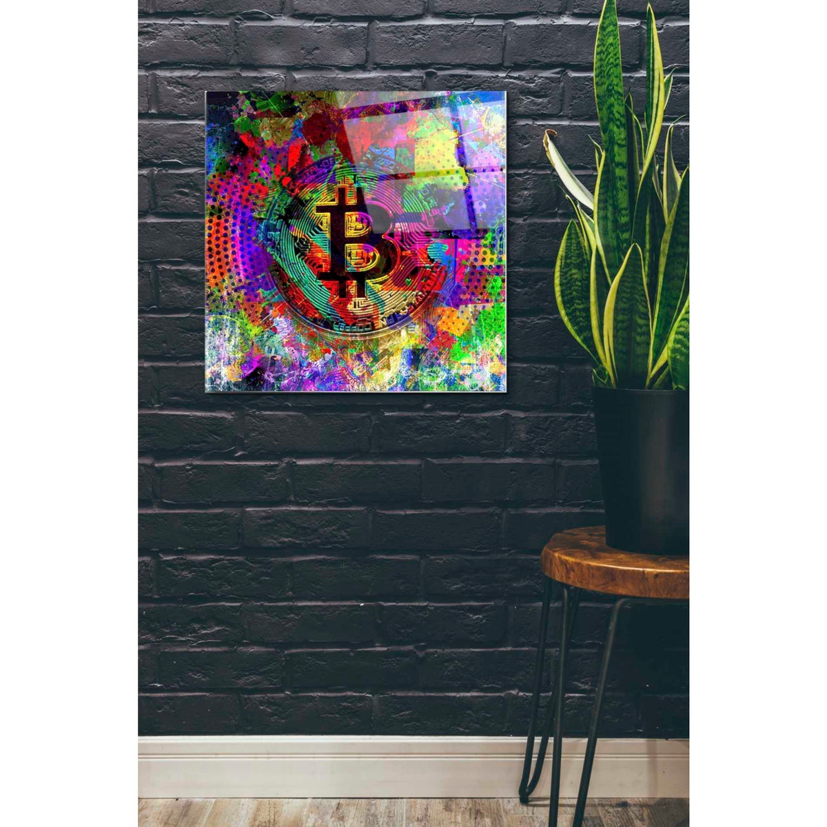 Epic Art 'Bitcoin Color' Acrylic Glass Wall Art,24x24