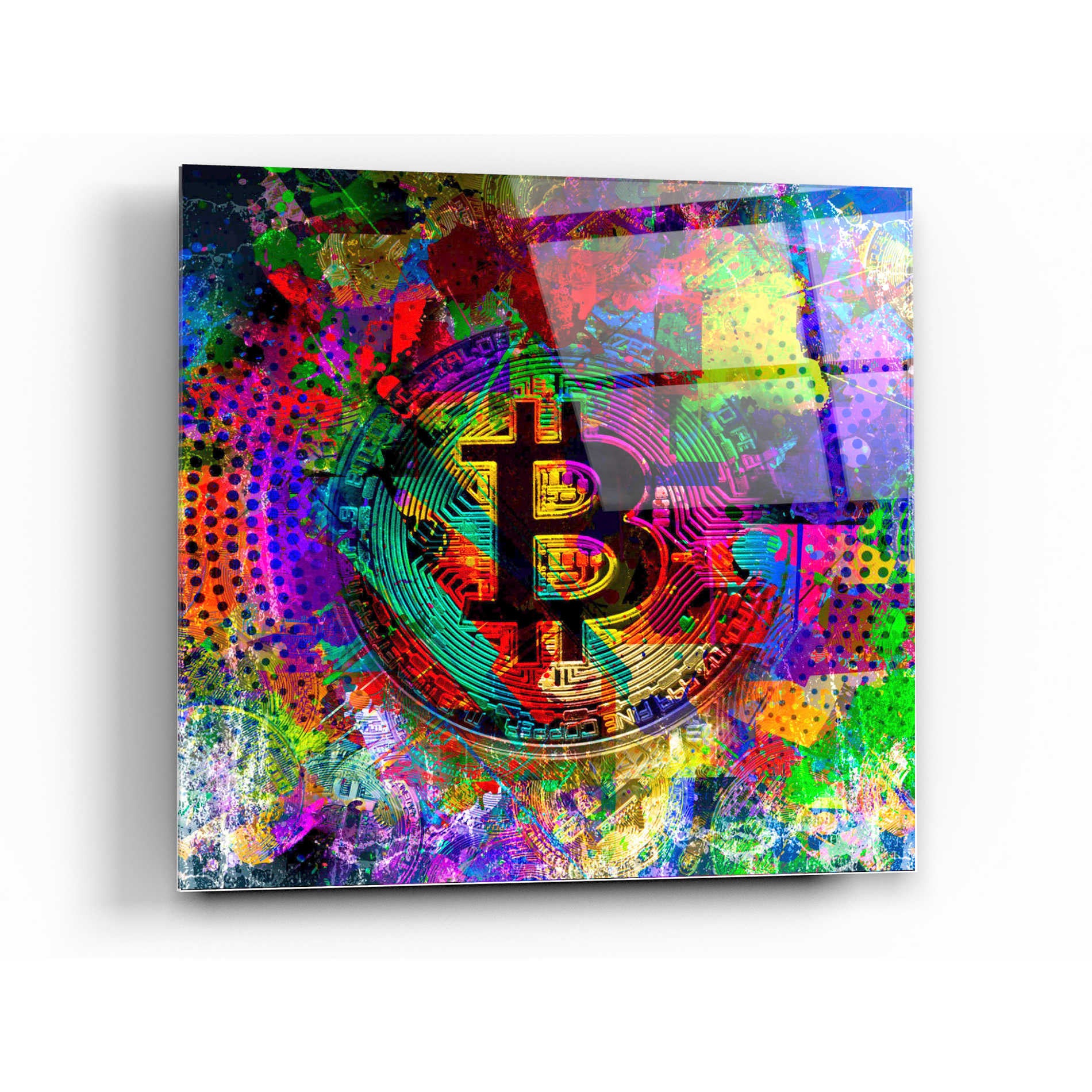 Epic Art 'Bitcoin Color' Acrylic Glass Wall Art,24x24