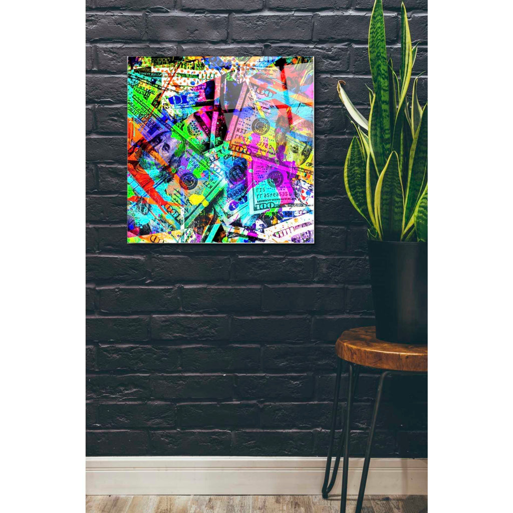 Epic Art 'Dirty Benjamins' Acrylic Glass Wall Art,24x24