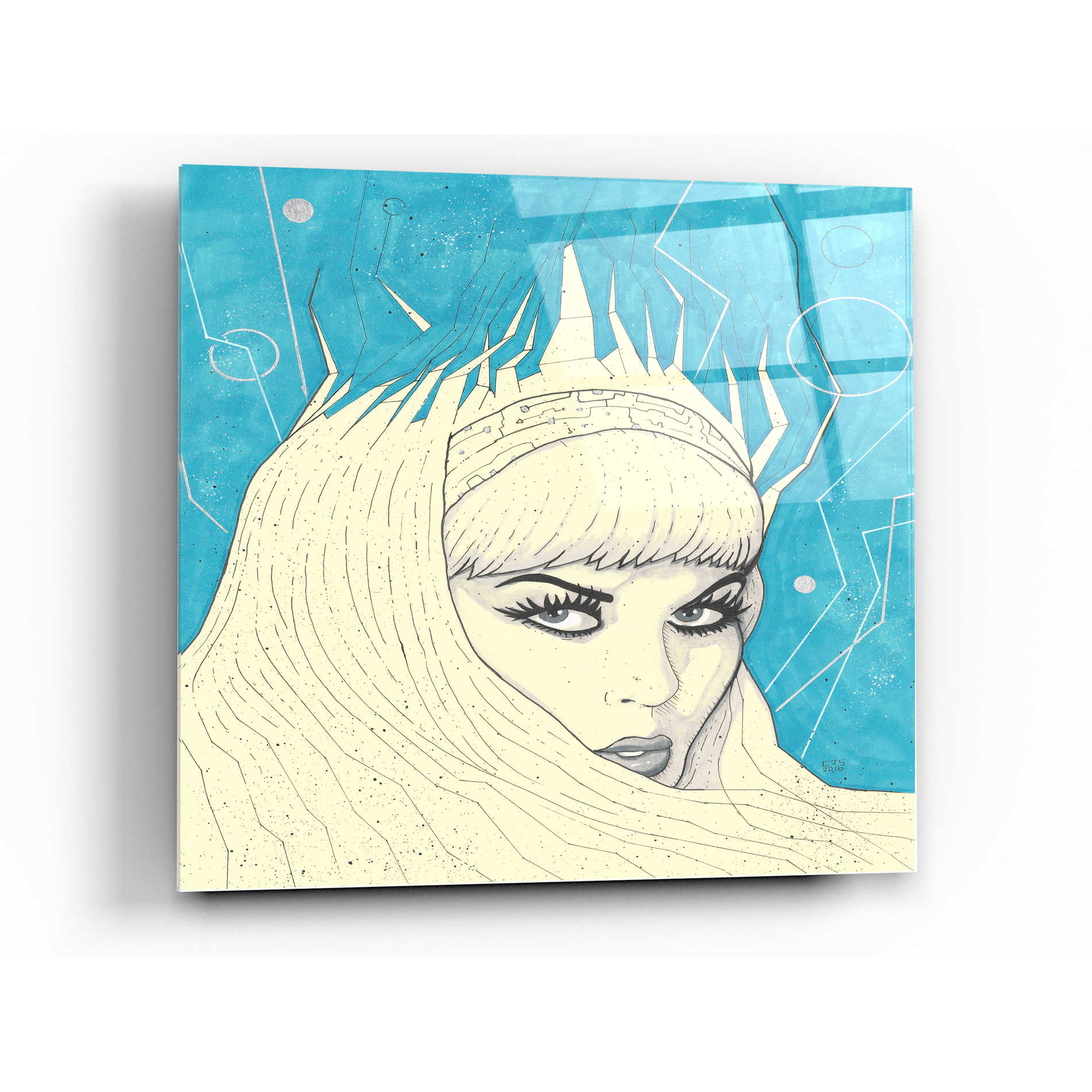 Epic Art 'Space Queen Ice' by Craig Snodgrass, Acrylic Glass Wall Art,24x24