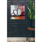 Epic Art 'Red Abstract' by Linda Woods, Acrylic Glass Wall Art,24x24