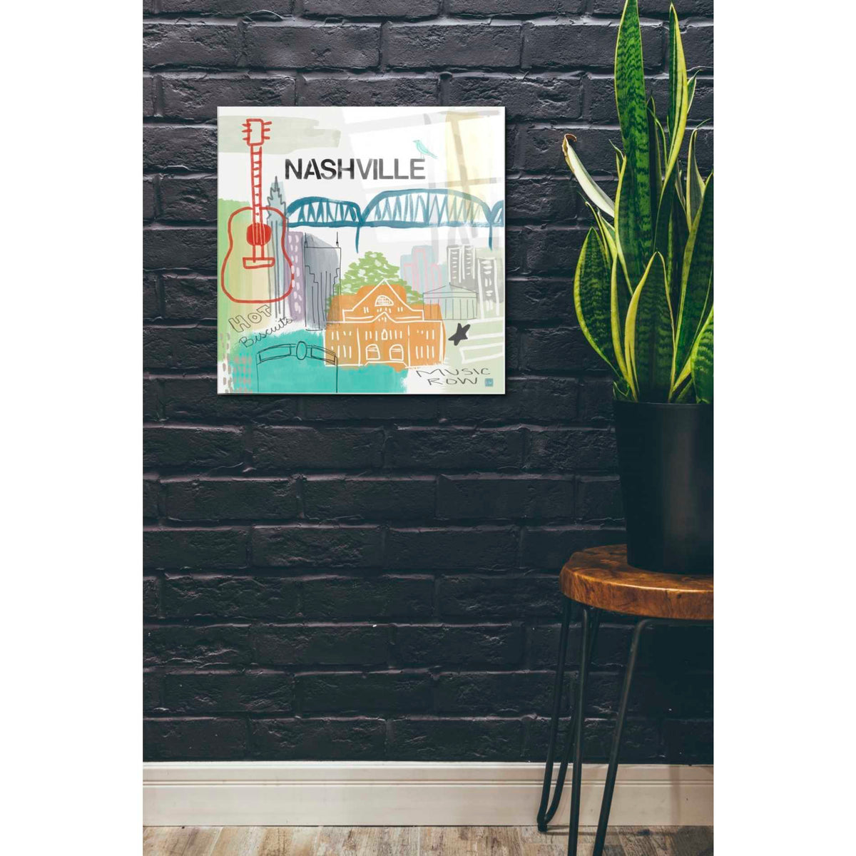 Epic Art 'Nashville' by Linda Woods, Acrylic Glass Wall Art,24x24