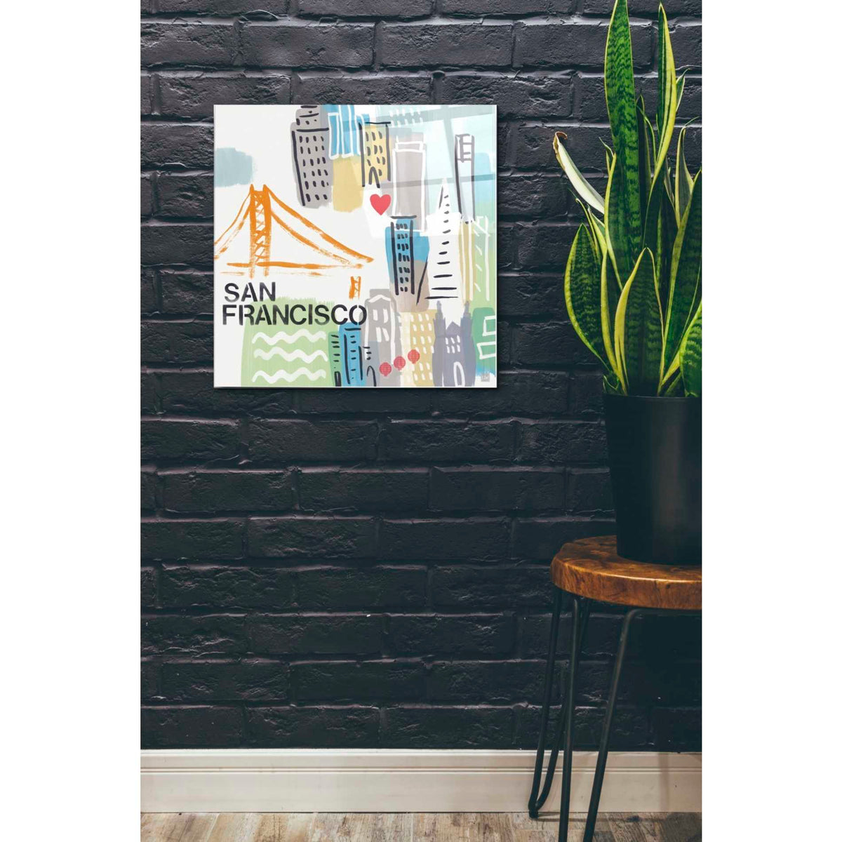 Epic Art 'San Francisco' by Linda Woods, Acrylic Glass Wall Art,24x24