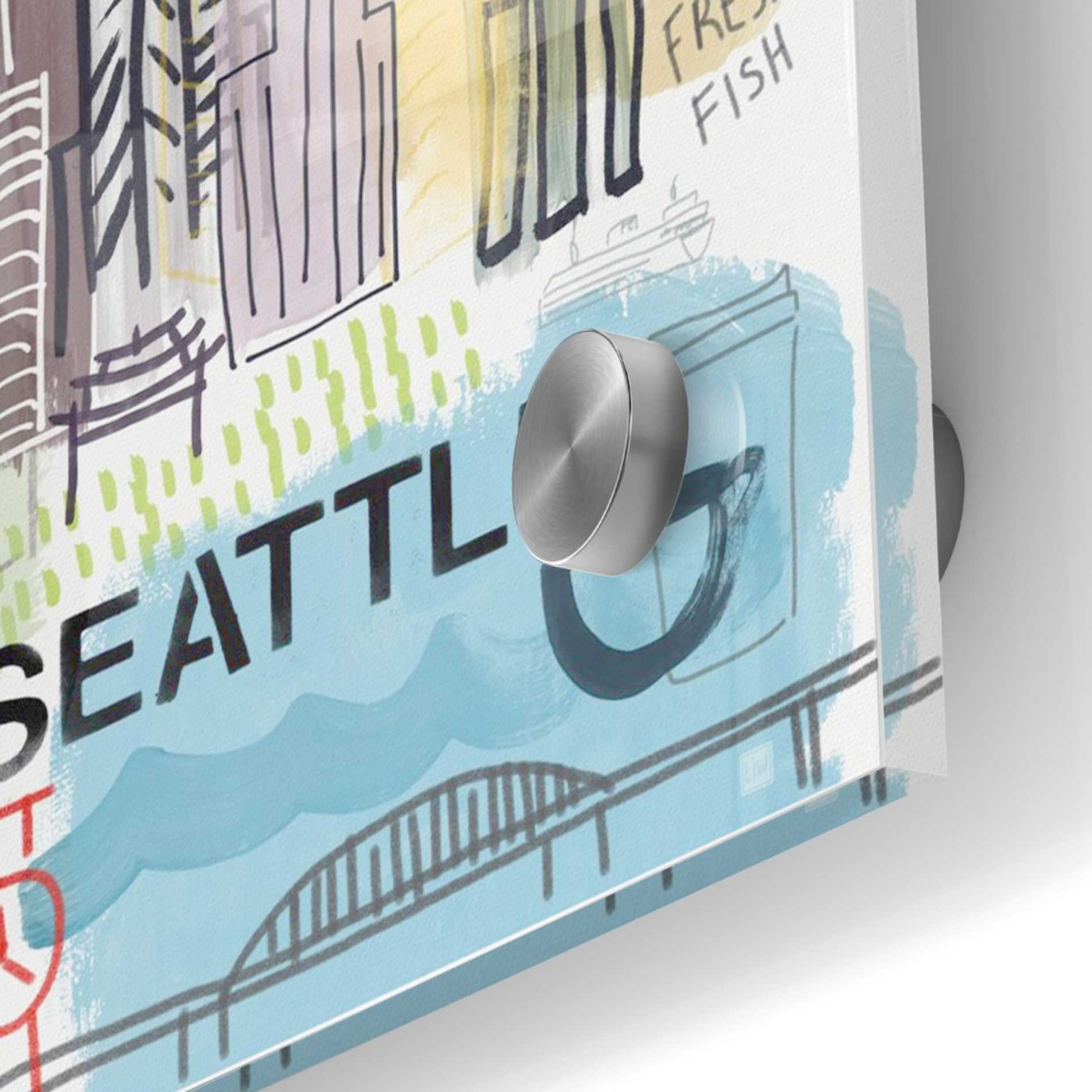 Epic Art 'Seattle' by Linda Woods, Acrylic Glass Wall Art,24x24