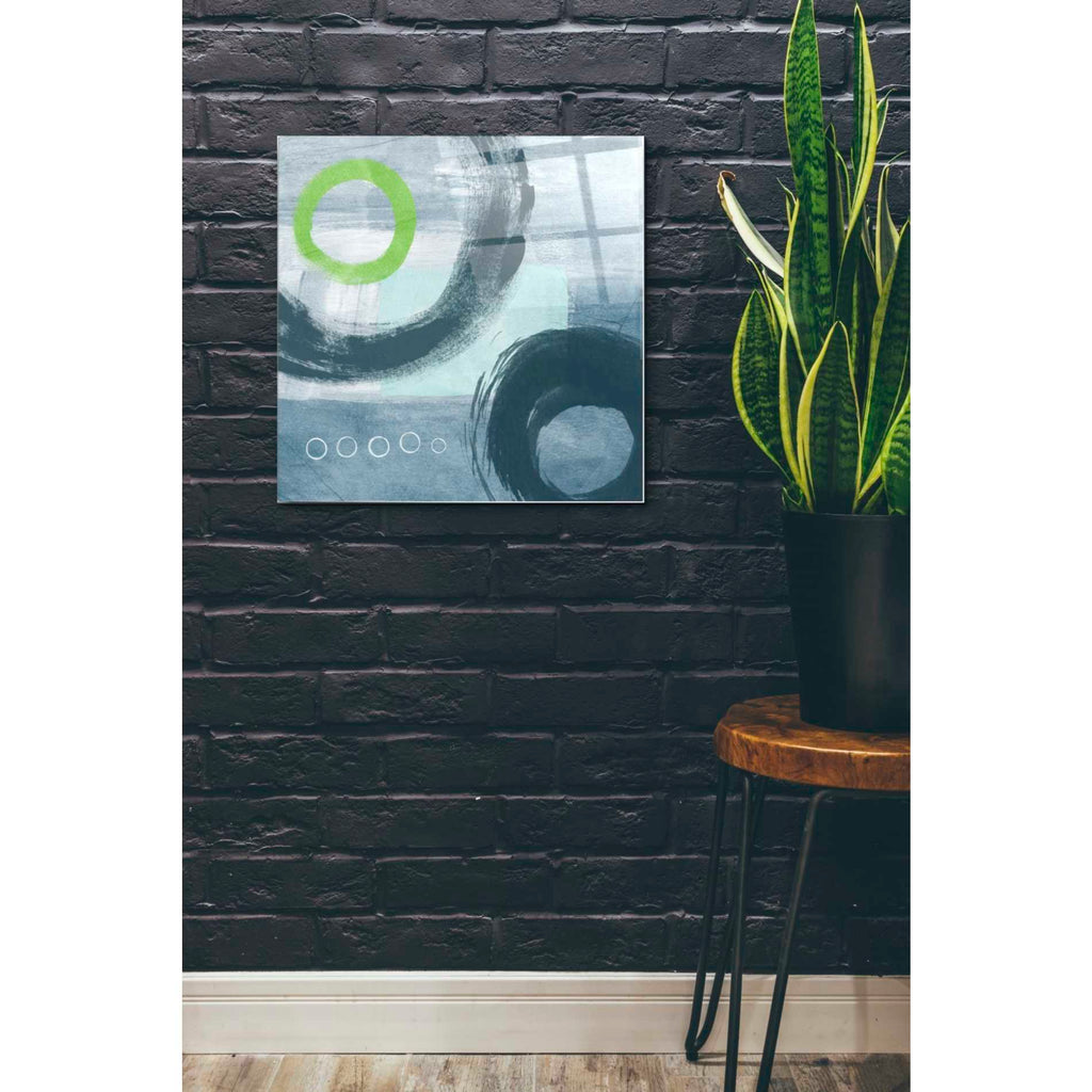 Epic Art 'Blue Circles I' by Linda Woods, Acrylic Glass Wall Art,24x24