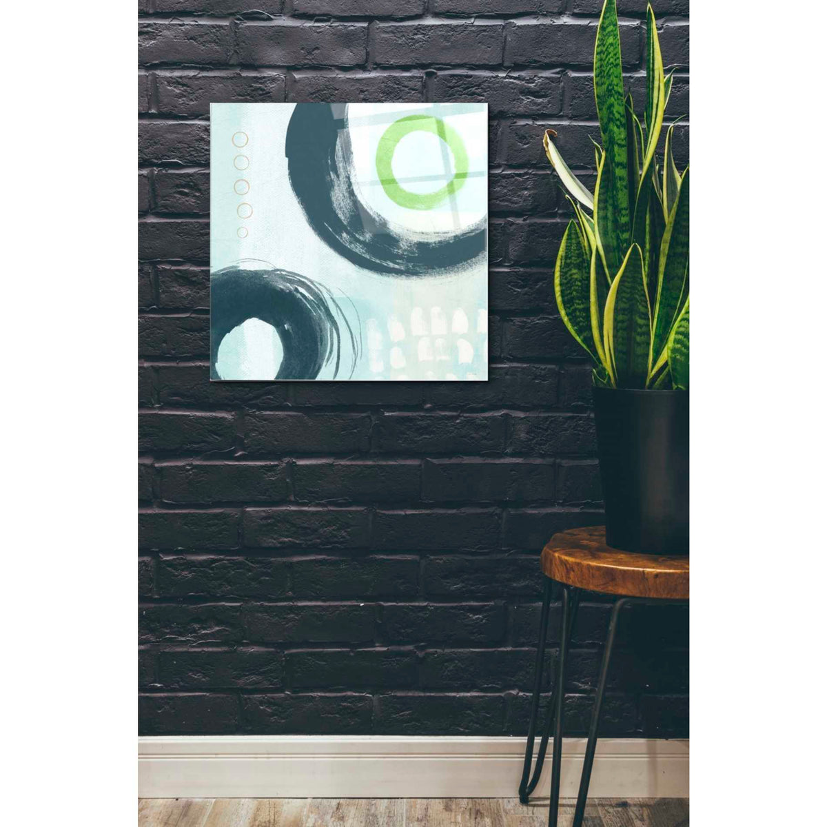 Epic Art 'Blue Circles III' by Linda Woods, Acrylic Glass Wall Art,24x24