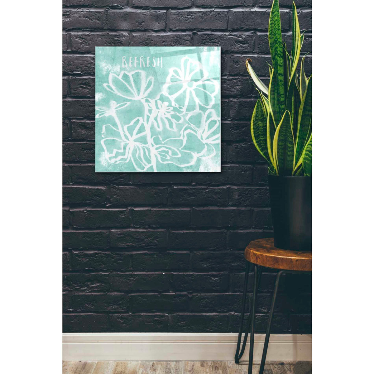 Epic Art 'Refresh Mint' by Linda Woods, Acrylic Glass Wall Art,24x24