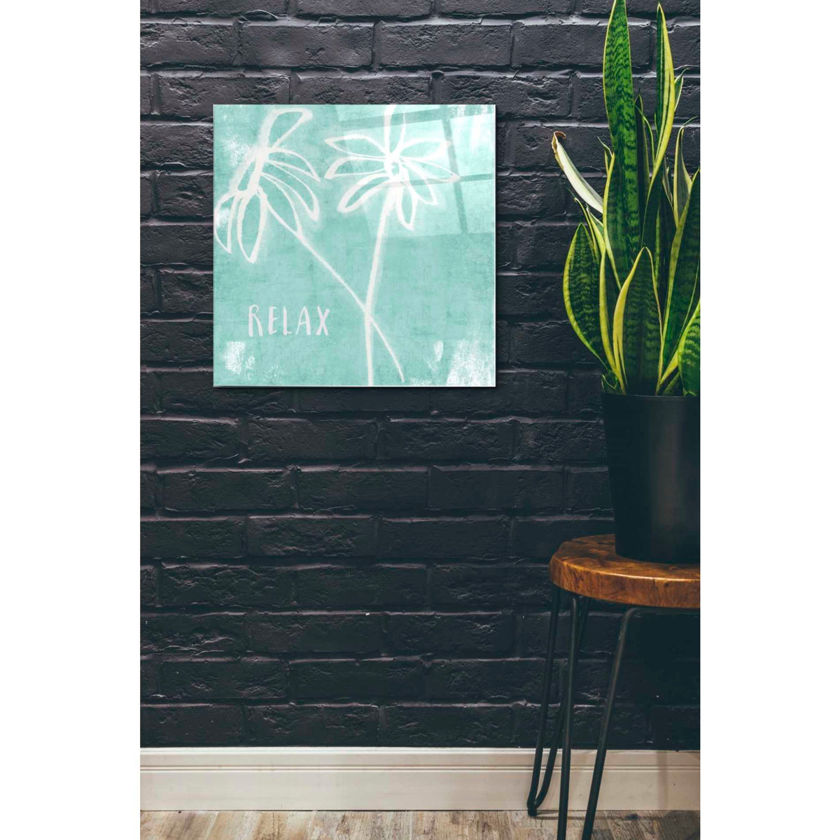 Epic Art 'Relax Mint' by Linda Woods, Acrylic Glass Wall Art,24x24