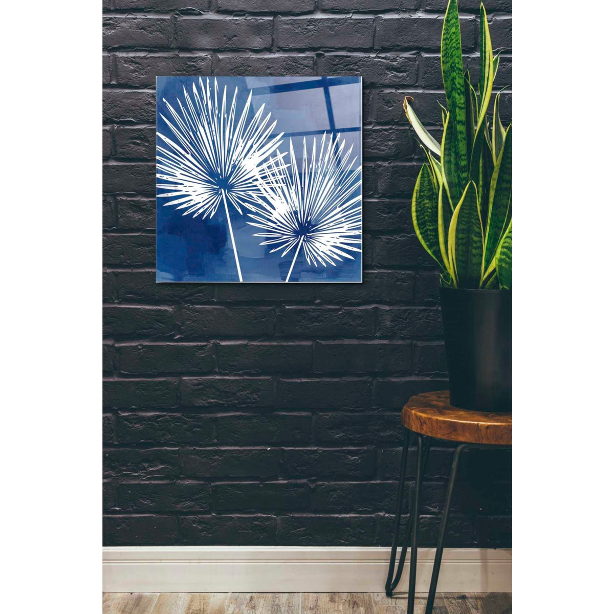 Epic Art 'Painted Sky Palms' by Linda Woods, Acrylic Glass Wall Art,24x24