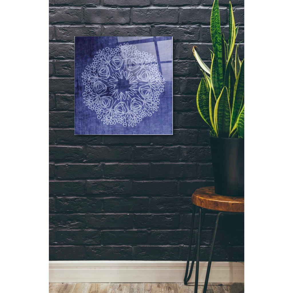 Epic Art 'Indigo Mandala' by Linda Woods, Acrylic Glass Wall Art,24x24