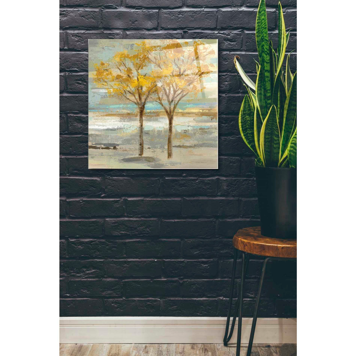 Epic Art 'Golden Tree and Fog II' by Silvia Vassileva, Acrylic Glass Wall Art,24x24