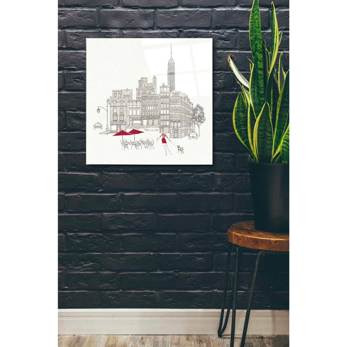 Epic Art 'World Cafe III NYC Red' by Avery Tillmon, Acrylic Glass Wall Art,24x24