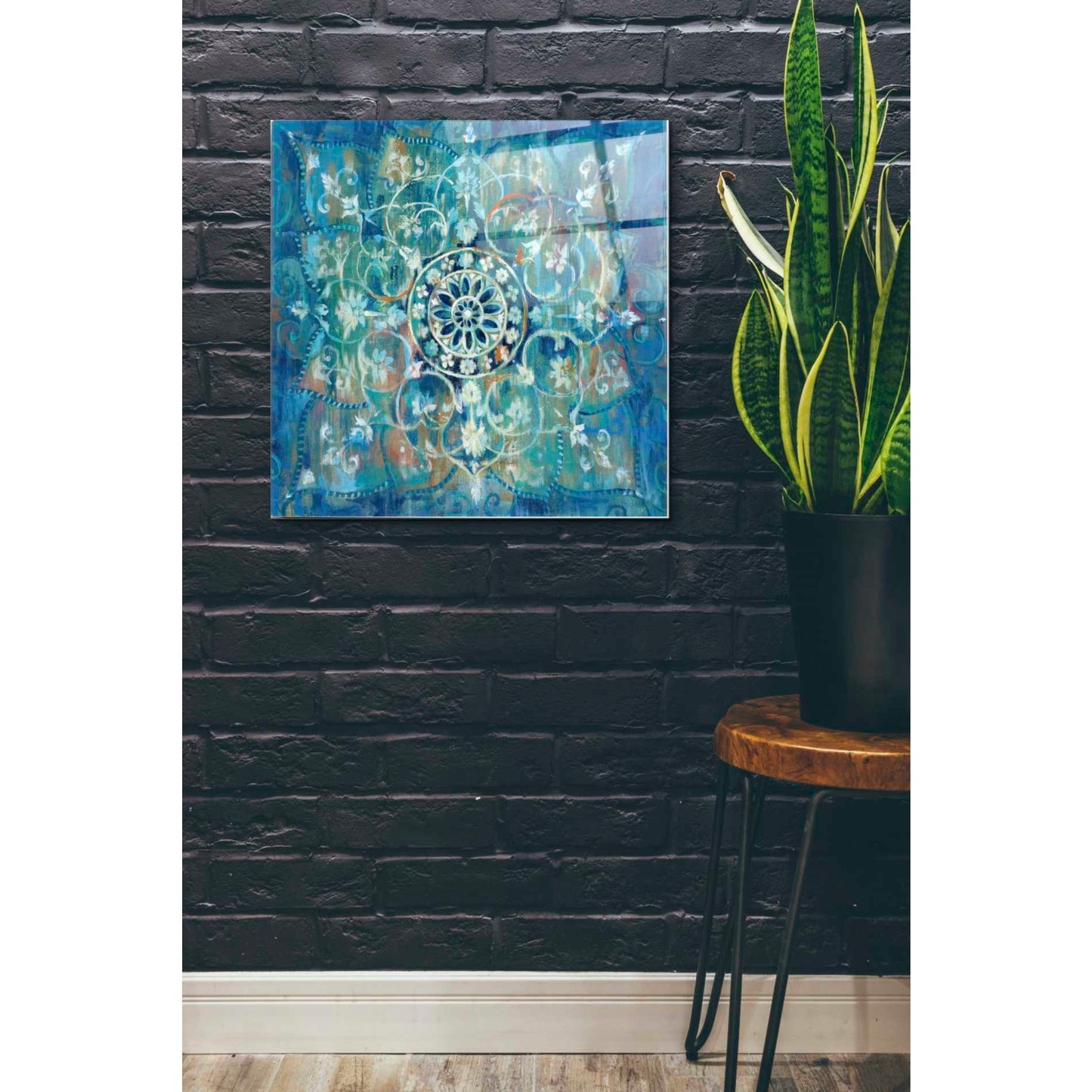 Epic Art 'Mandala in Blue I' by Danhui Nai, Acrylic Glass Wall Art,24x24