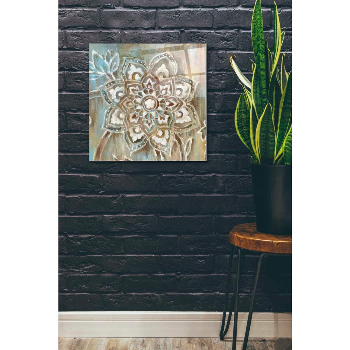 Epic Art 'Henna II Blue' by Danhui Nai, Acrylic Glass Wall Art,24x24