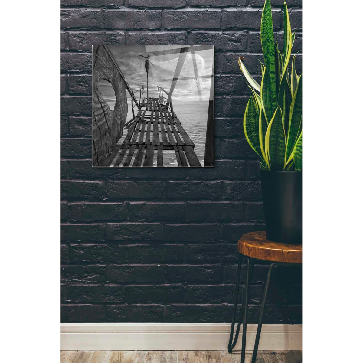 Epic Art 'Black Bridge' by Dariusz Klimczak, Acrylic Glass Wall Art,24x24