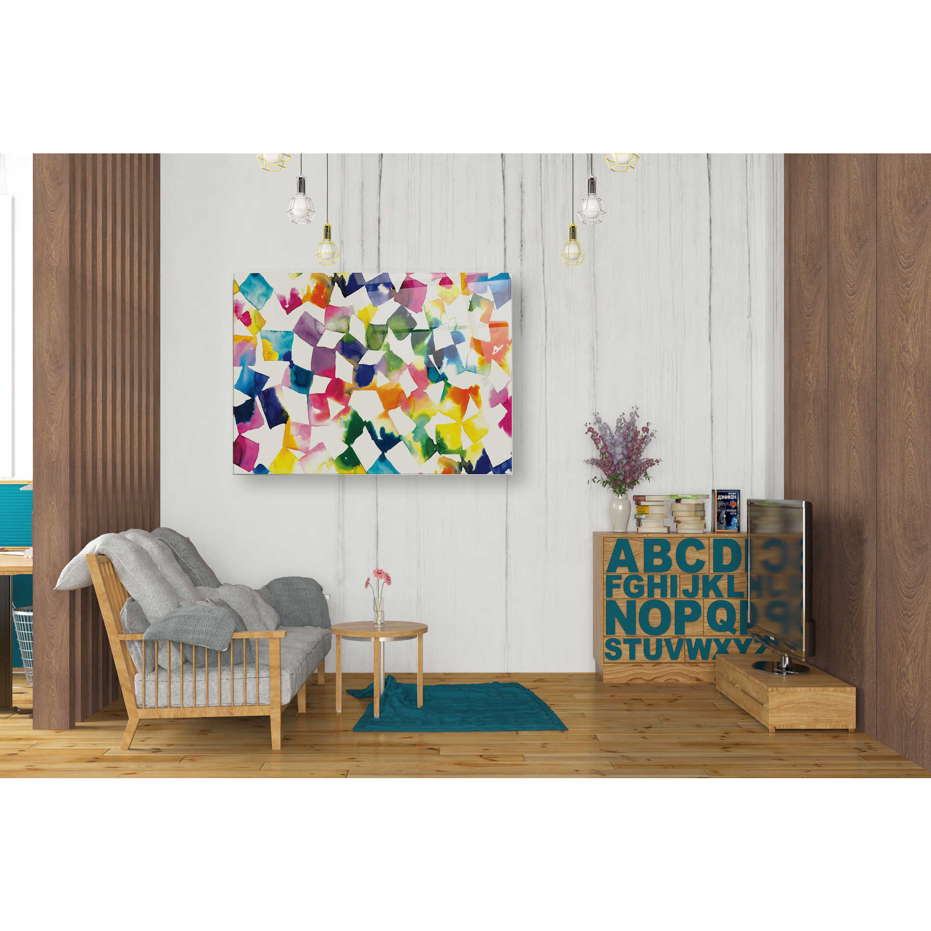 Epic Art 'Colorful Cubes' by Wild Apple Portfolio, Acrylic Glass Wall Art,24x36