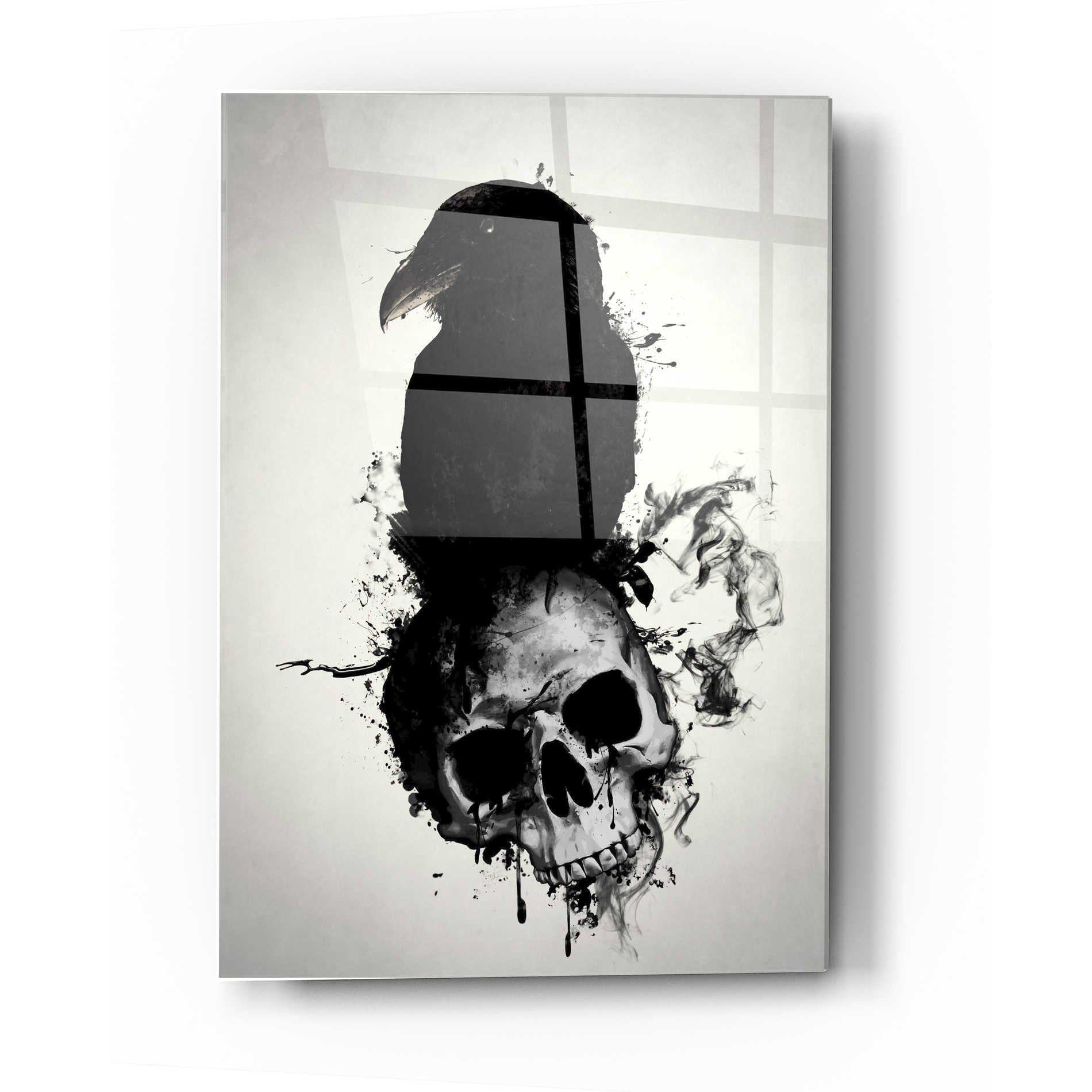Epic Art 'Raven and Skull' by Nicklas Gustafsson, Acrylic Glass Wall Art,24x36