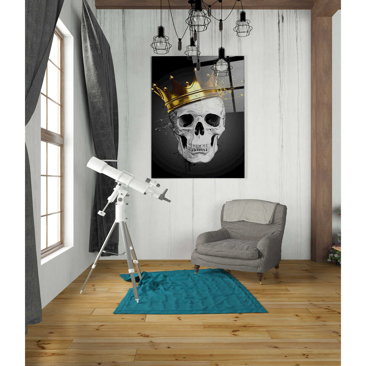 Epic Art 'Royal Skull' by Nicklas Gustafsson, Acrylic Glass Wall Art,24x36