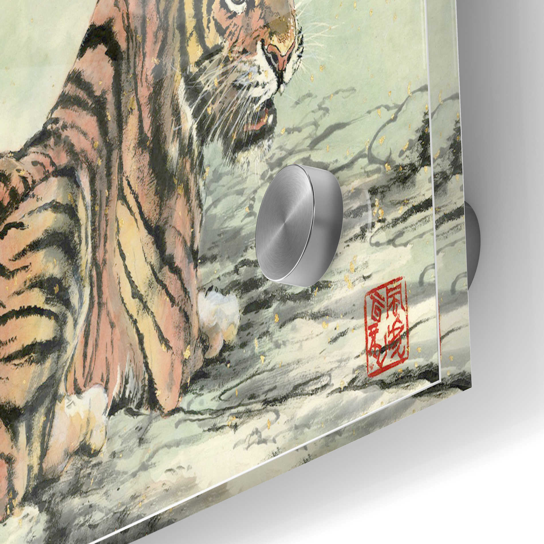 Epic Art 'Tiger Relaxing' by River Han, Acrylic Glass Wall Art,24x36