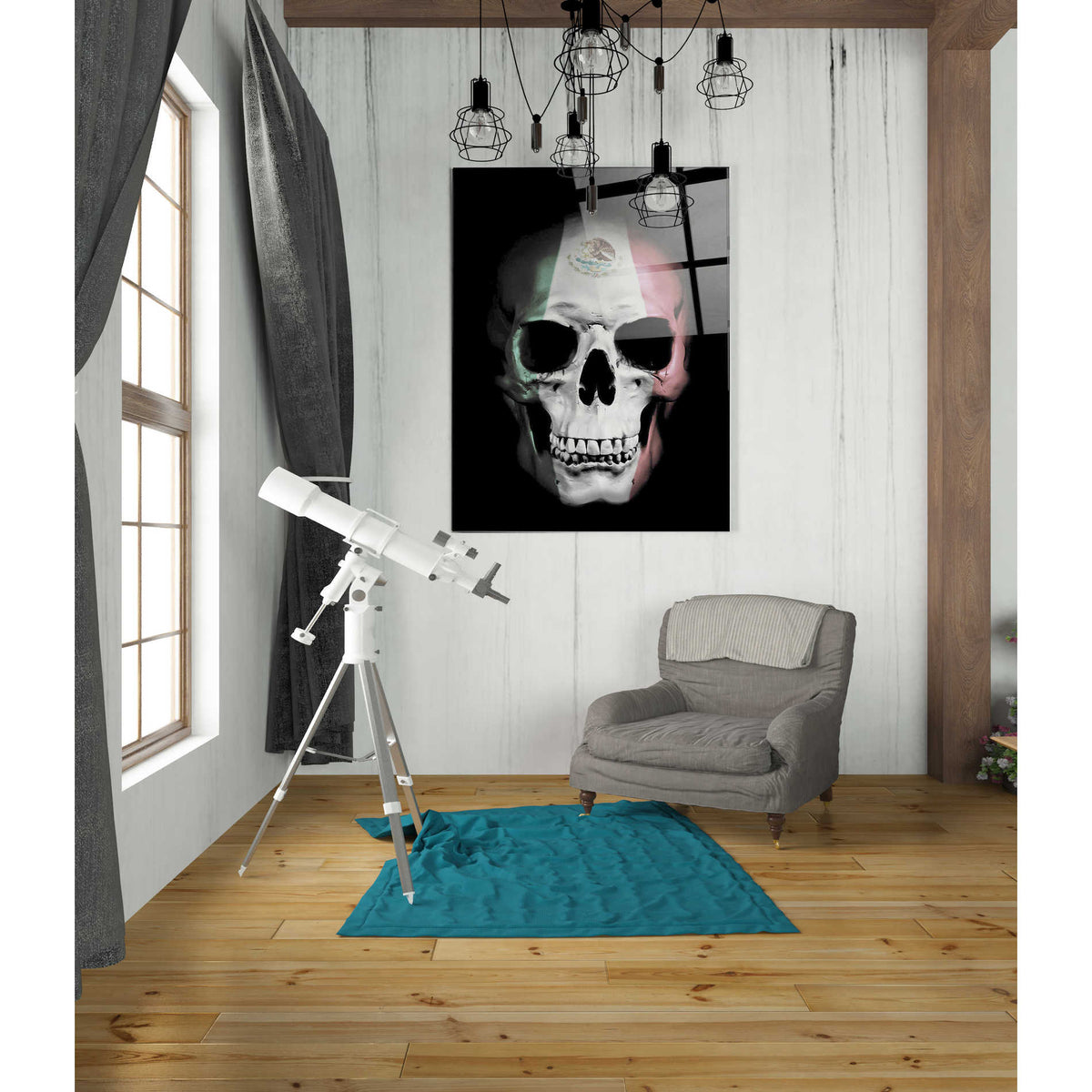 Epic Art 'Mexican Skull' by Nicklas Gustafsson, Acrylic Glass Wall Art,24x36