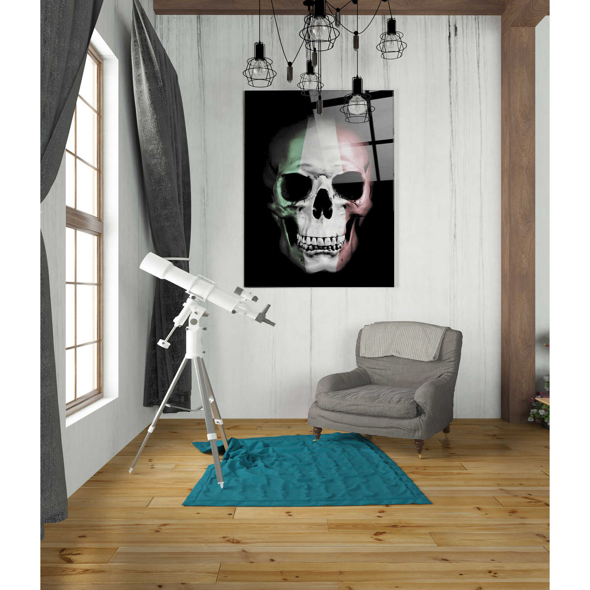 Epic Art 'Italian Skull' by Nicklas Gustafsson, Acrylic Glass Wall Art,24x36