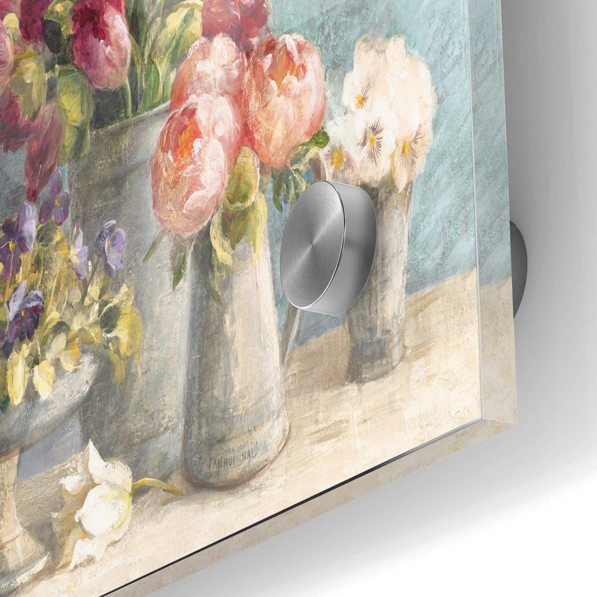 Epic Art 'Marche des Fleurs Blue Gold' by Danhui Nai, Acrylic Glass Wall Art,24x36