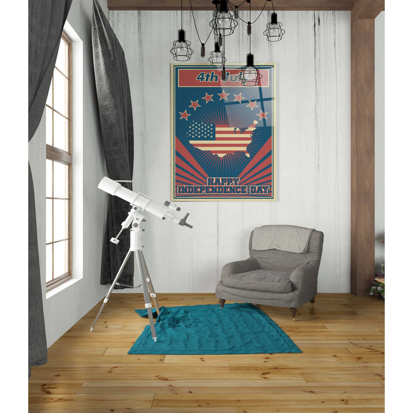 Epic Art 'Independence Day USA' Acrylic Glass Wall Art,24x36