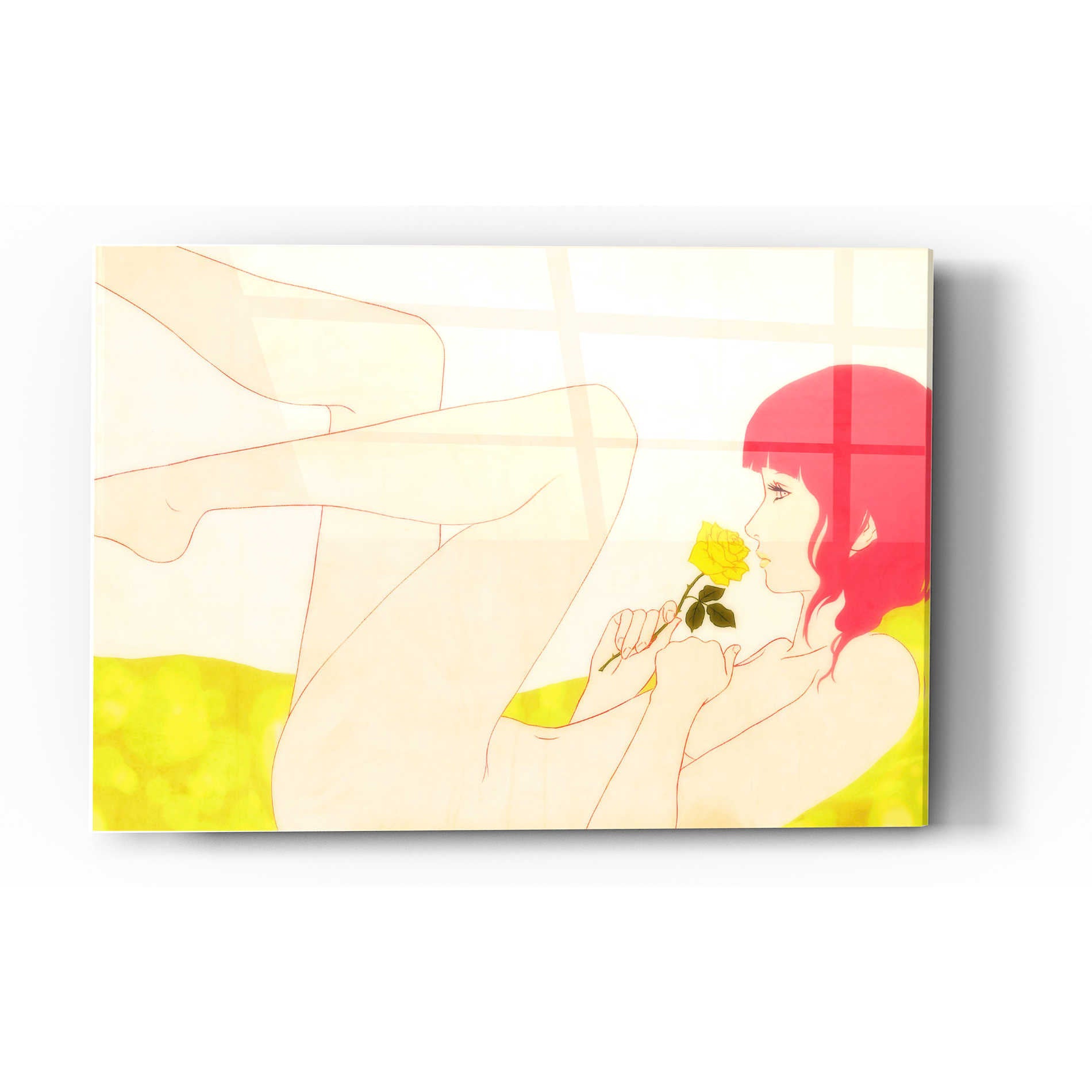 Epic Art 'A Rose And A Woman' by Sai Tamiya, Acrylic Glass Wall Art,24x36