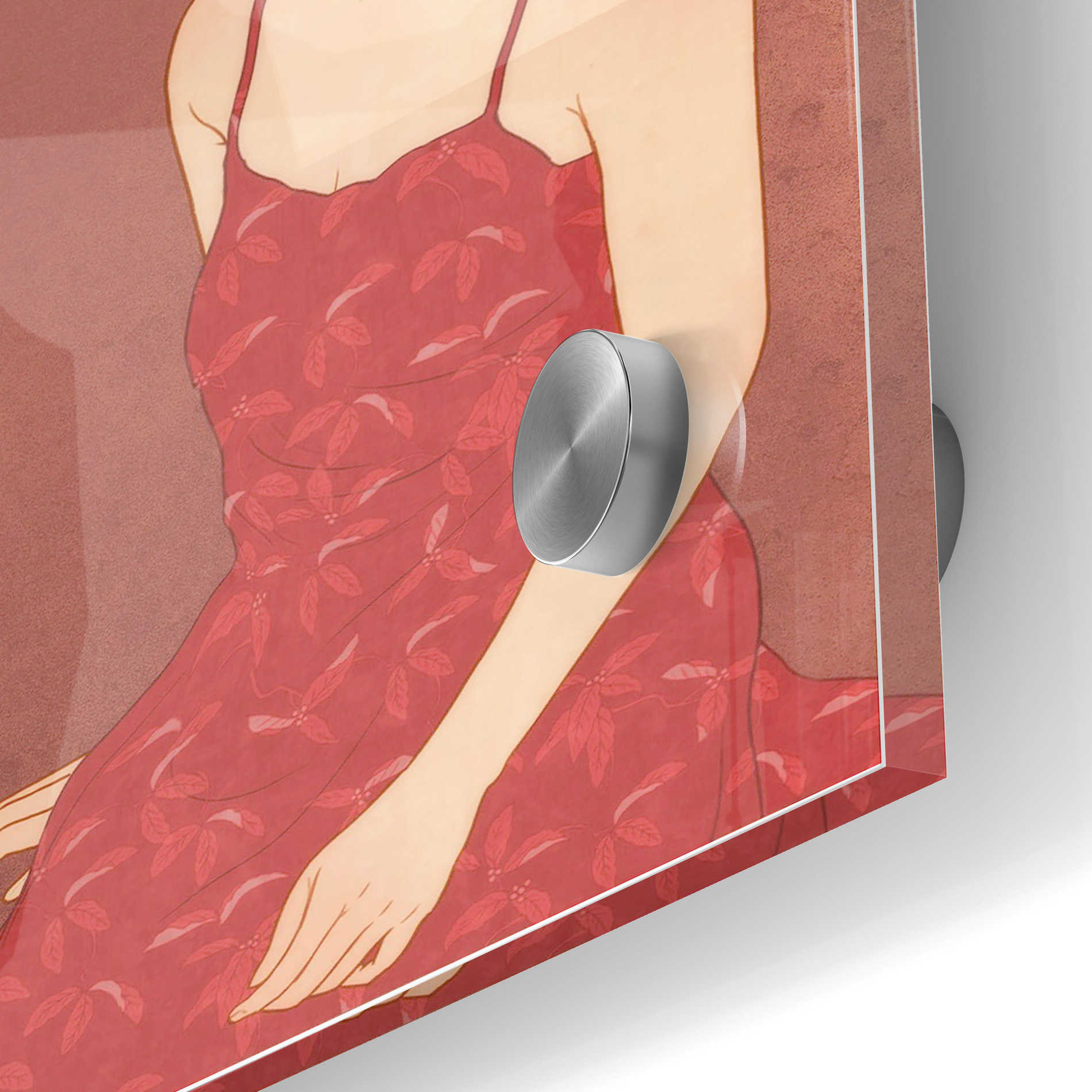 Epic Art 'A Woman in a Red Dress' by Sai Tamiya, Acrylic Glass Wall Art,24x36