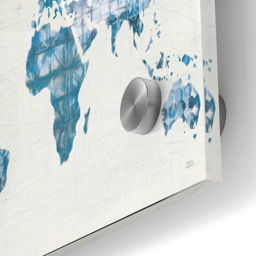 Epic Art 'Kanari Map Indigo' by Melissa Averinos, Acrylic Glass Wall Art,24x36