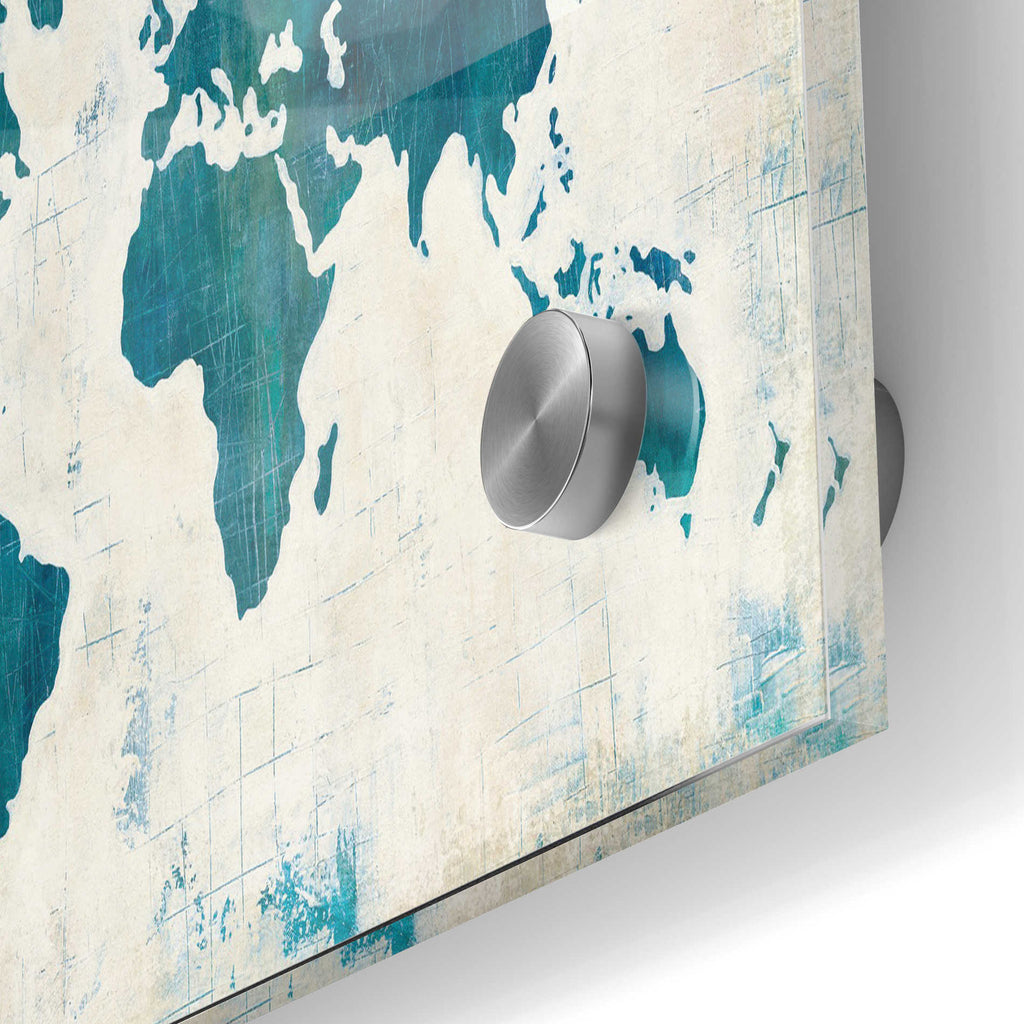 Epic Art 'Discover the World Blue' by Melissa Averinos, Acrylic Glass Wall Art,24x36