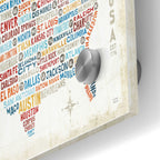 Epic Art 'US City Map' by Michael Mullan, Acrylic Glass Wall Art,24x36