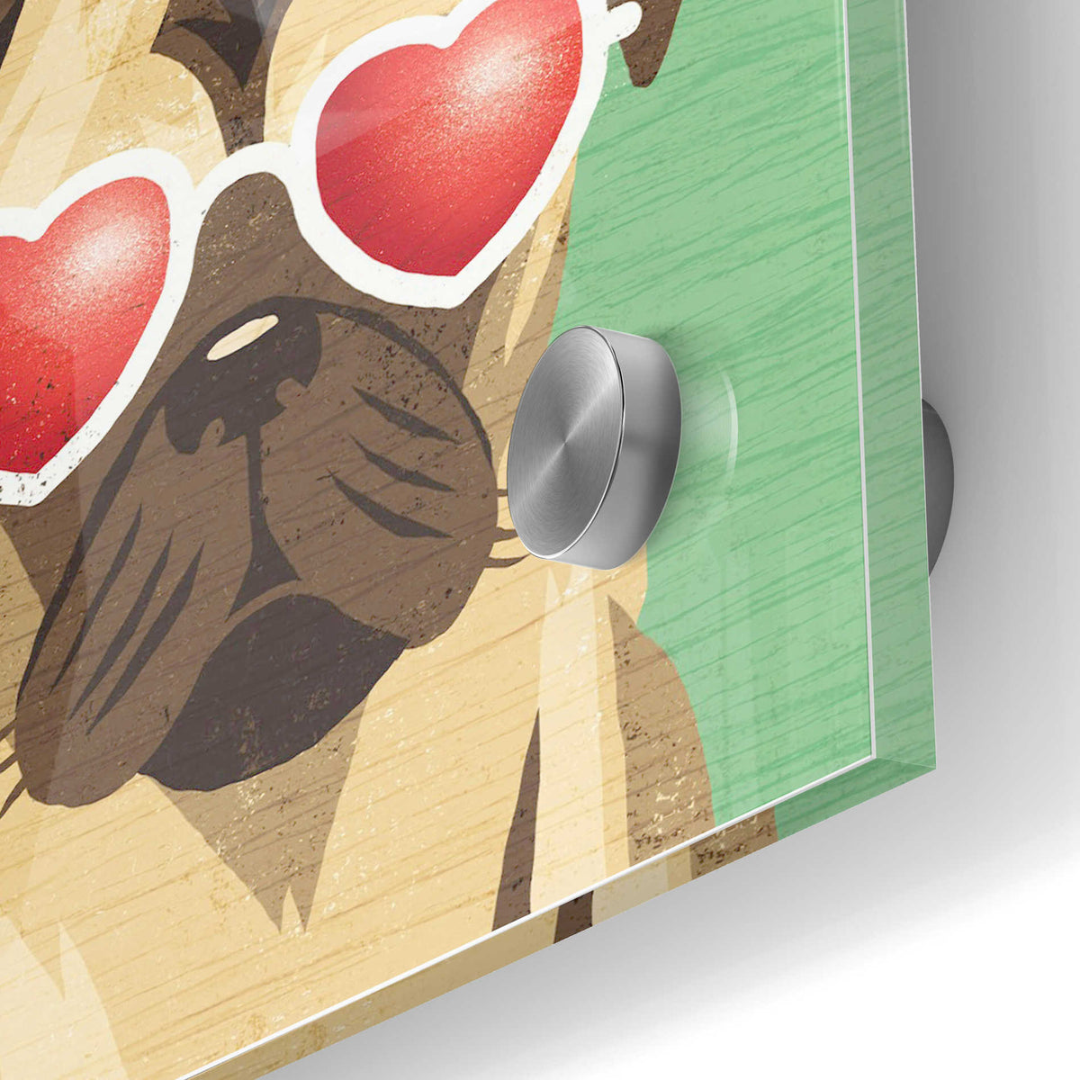 Epic Art 'Beach Bums Pug I Love' by Michael Mullan, Acrylic Glass Wall Art,24x36