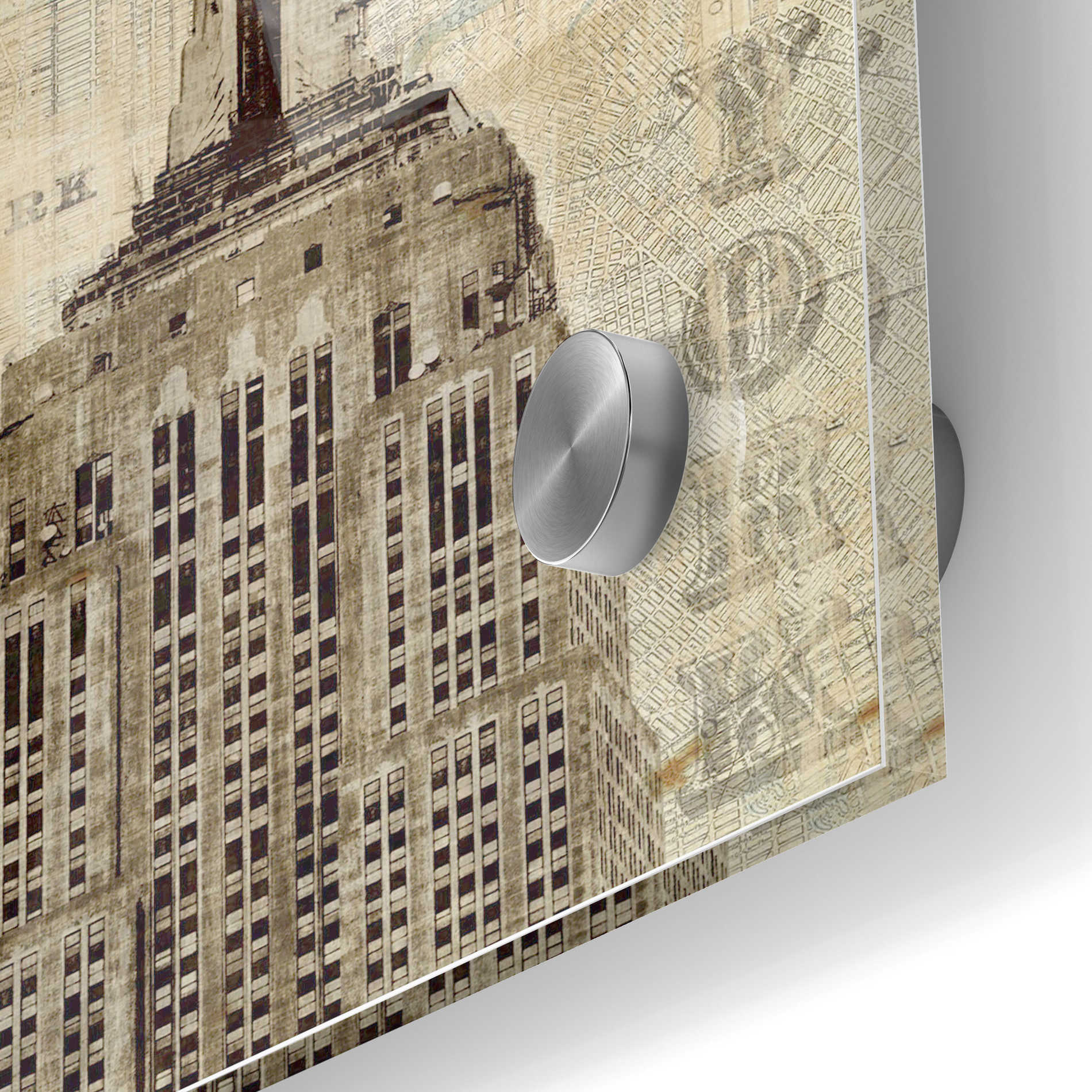 Epic Art 'Vintage NY Empire State Building' by Michael Mullan, Acrylic Glass Wall Art,24x36