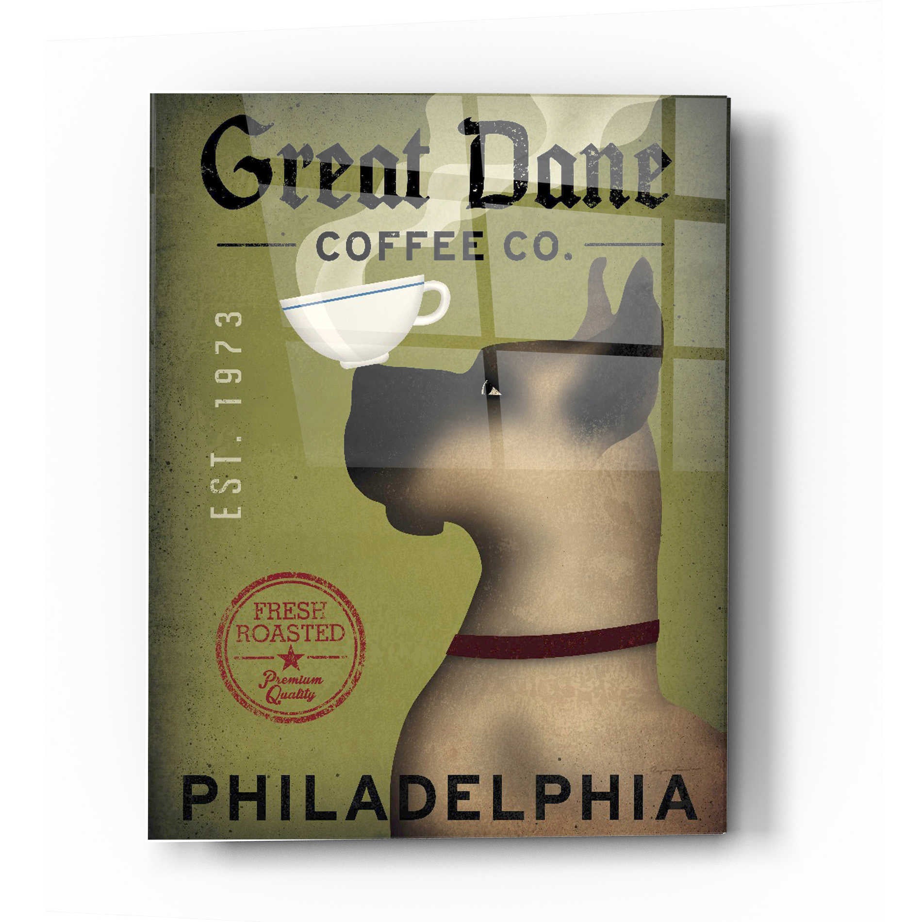 Epic Art 'Great Dane Coffee Philadelphia' by Ryan Fowler, Acrylic Glass Wall Art,24x36