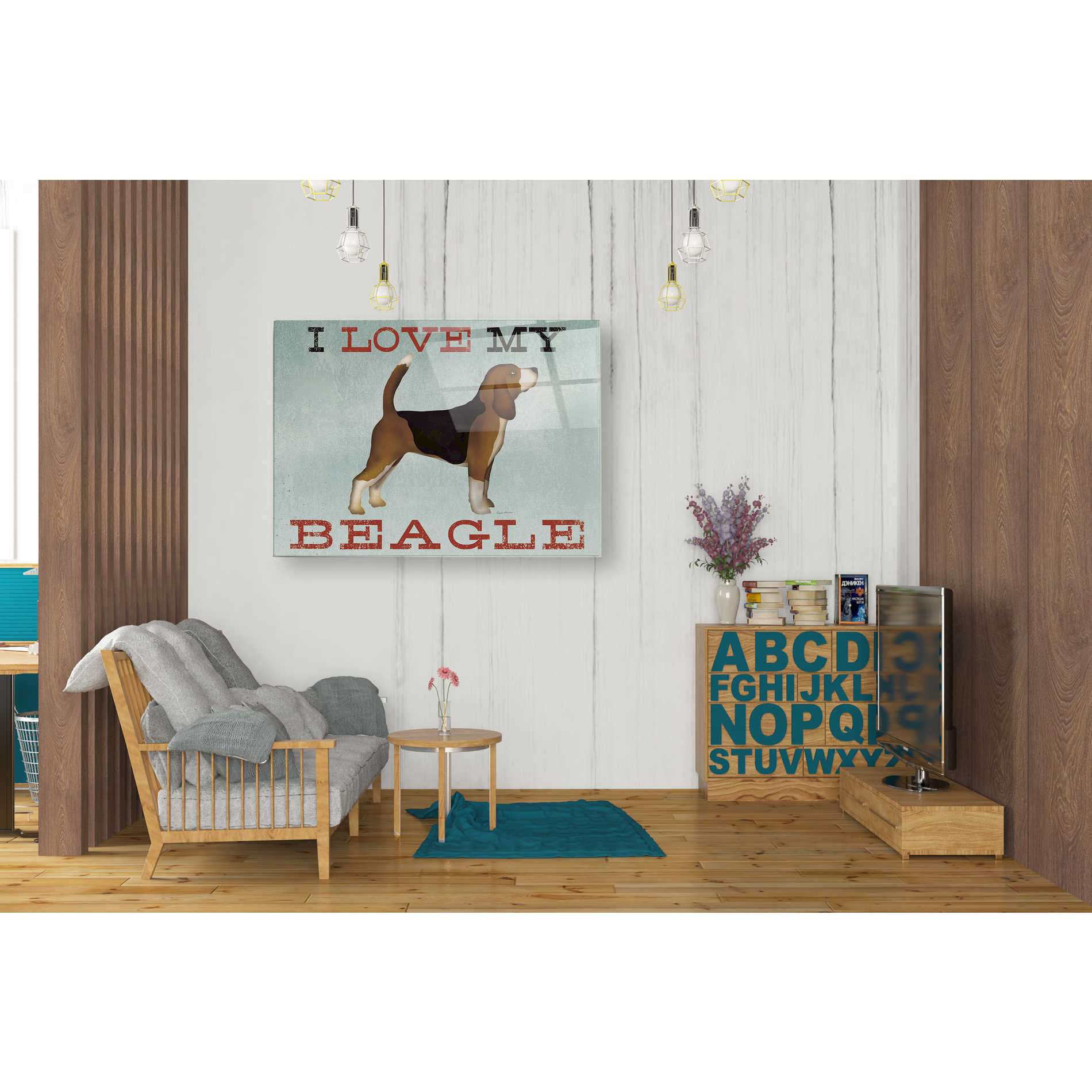 Epic Art 'Beagle Canoe - I Love My Beagle II' by Ryan Fowler, Acrylic Glass Wall Art,24x36