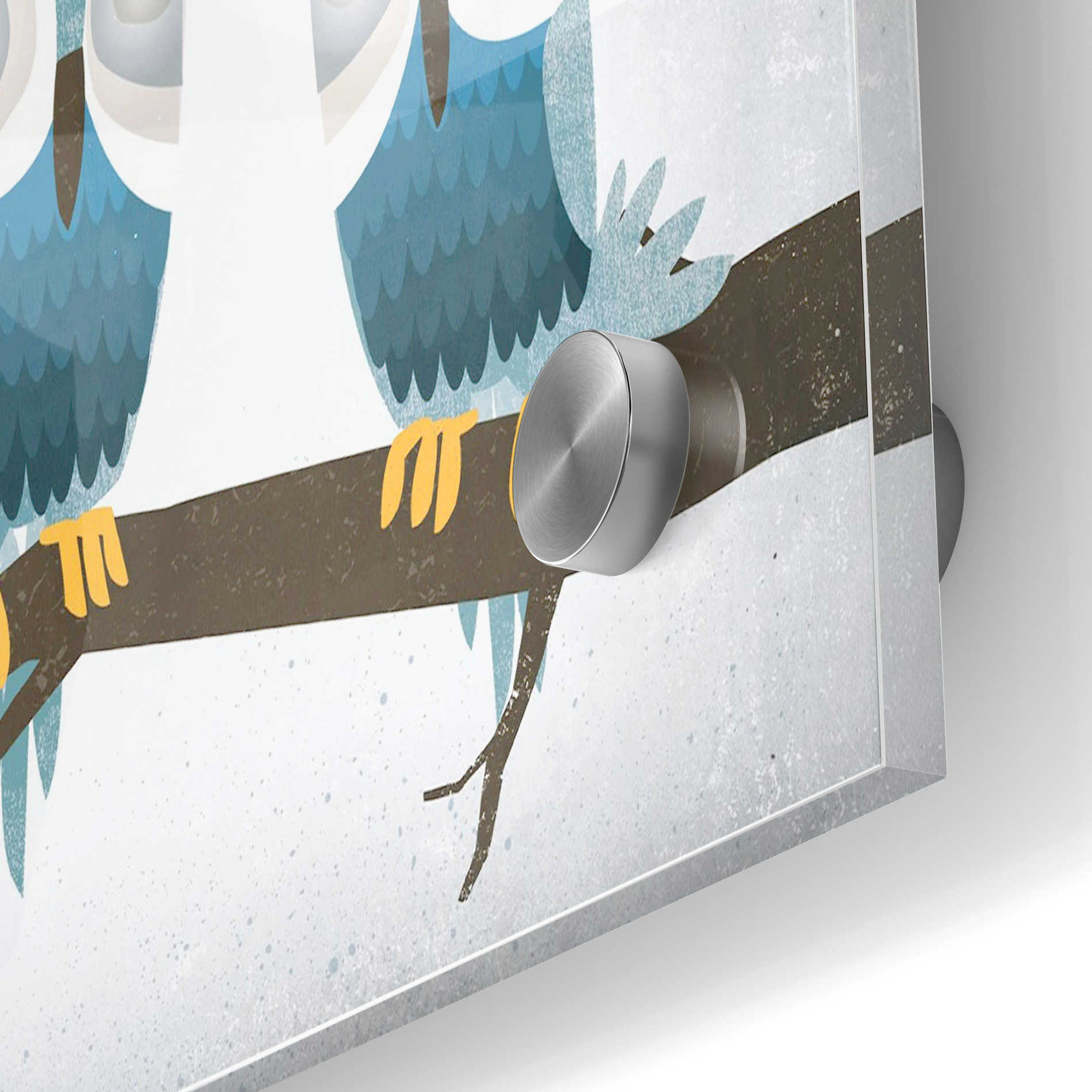 Epic Art 'Tan Owls Bright' by Ryan Fowler, Acrylic Glass Wall Art,24x36