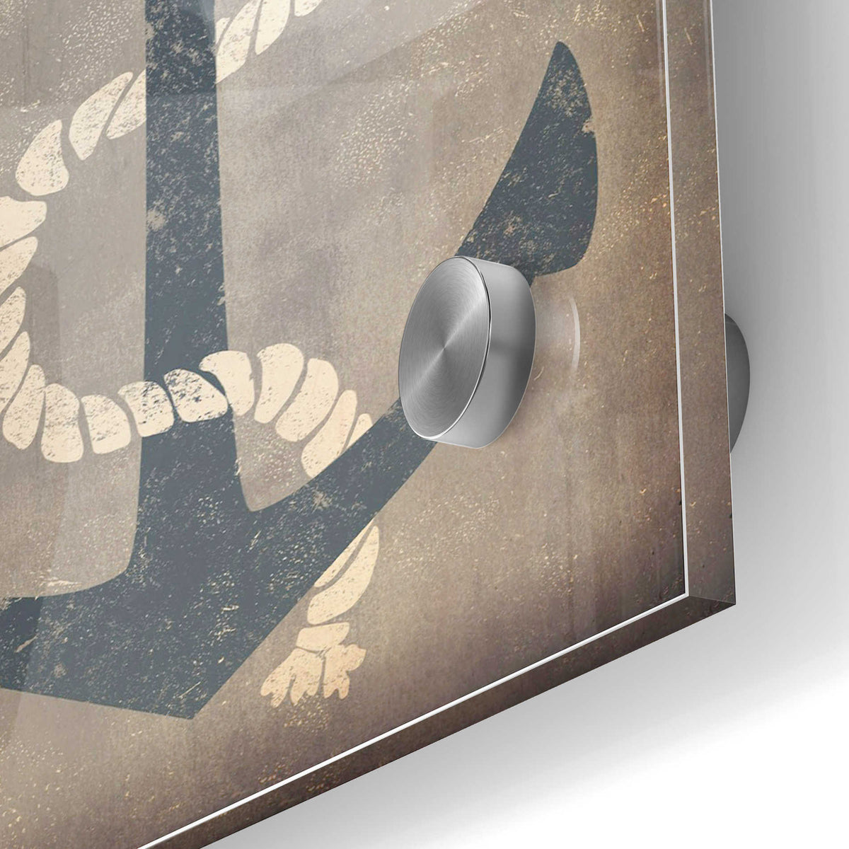 Epic Art 'Nautical Anchor Vertical Gray' by Ryan Fowler, Acrylic Glass Wall Art,24x36