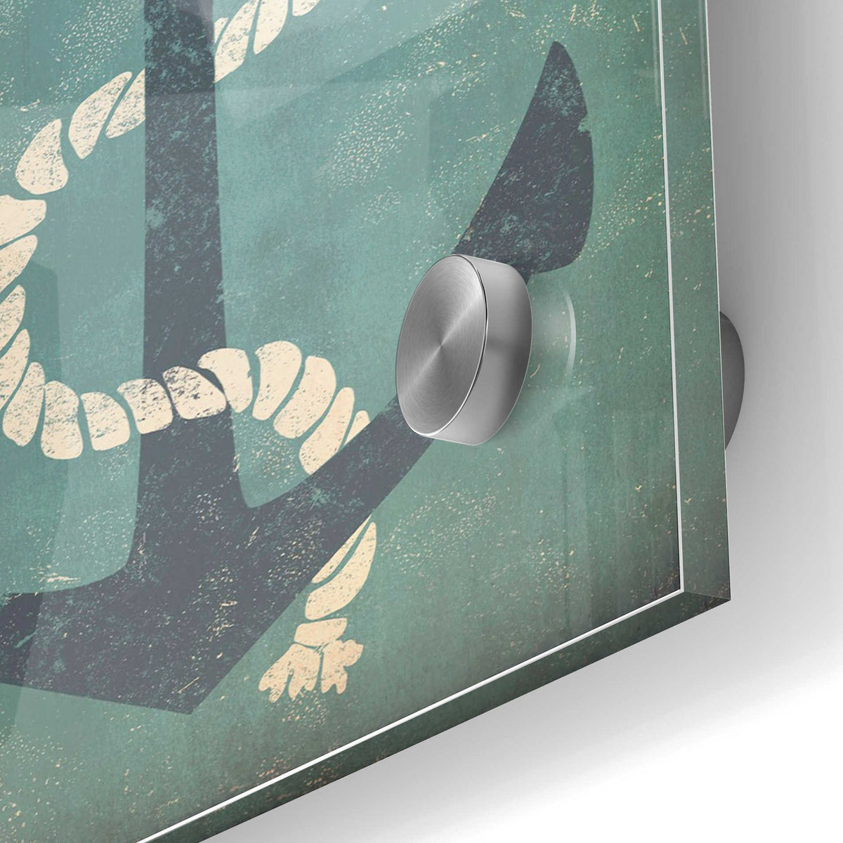 Epic Art 'Nautical Anchor Vertical Blue' by Ryan Fowler, Acrylic Glass Wall Art,24x36