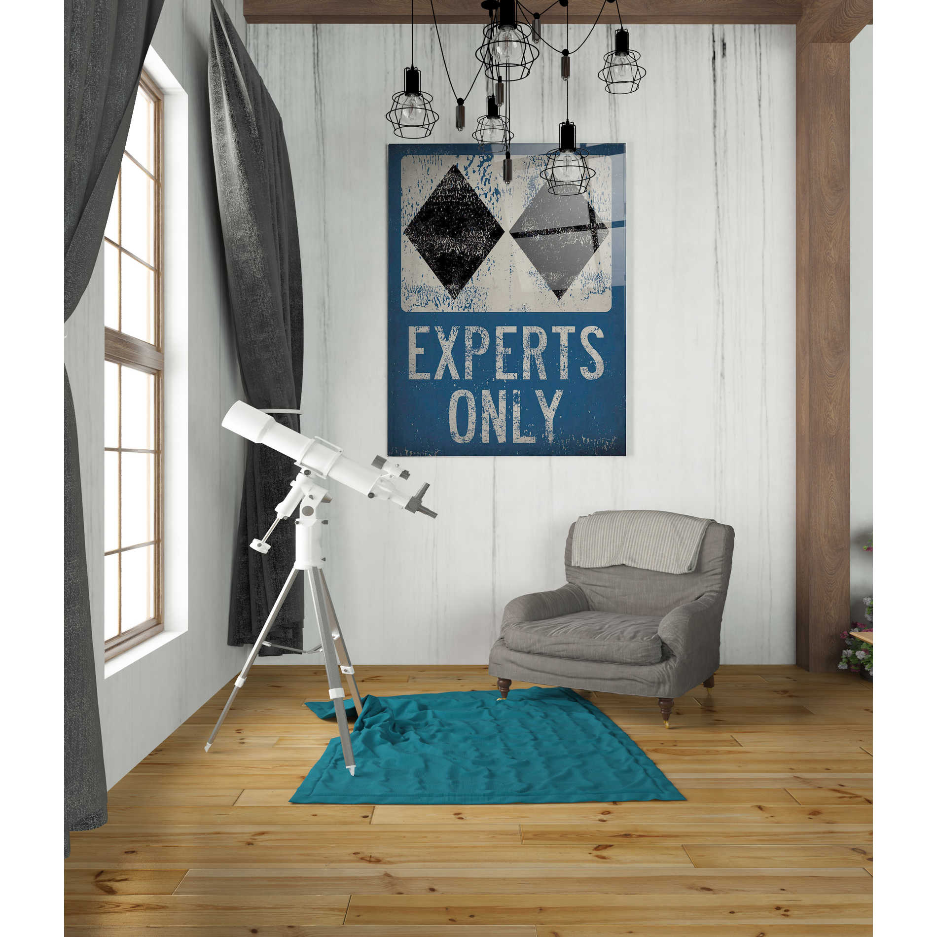 Epic Art 'Experts Only Blue' by Ryan Fowler, Acrylic Glass Wall Art,24x36