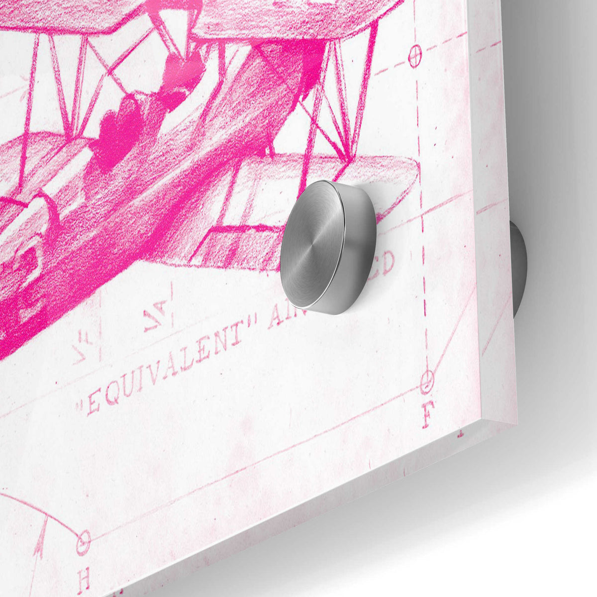 Epic Art 'Flight Schematic I in Pink' by Ethan Harper Acrylic Glass Wall Art,24x36