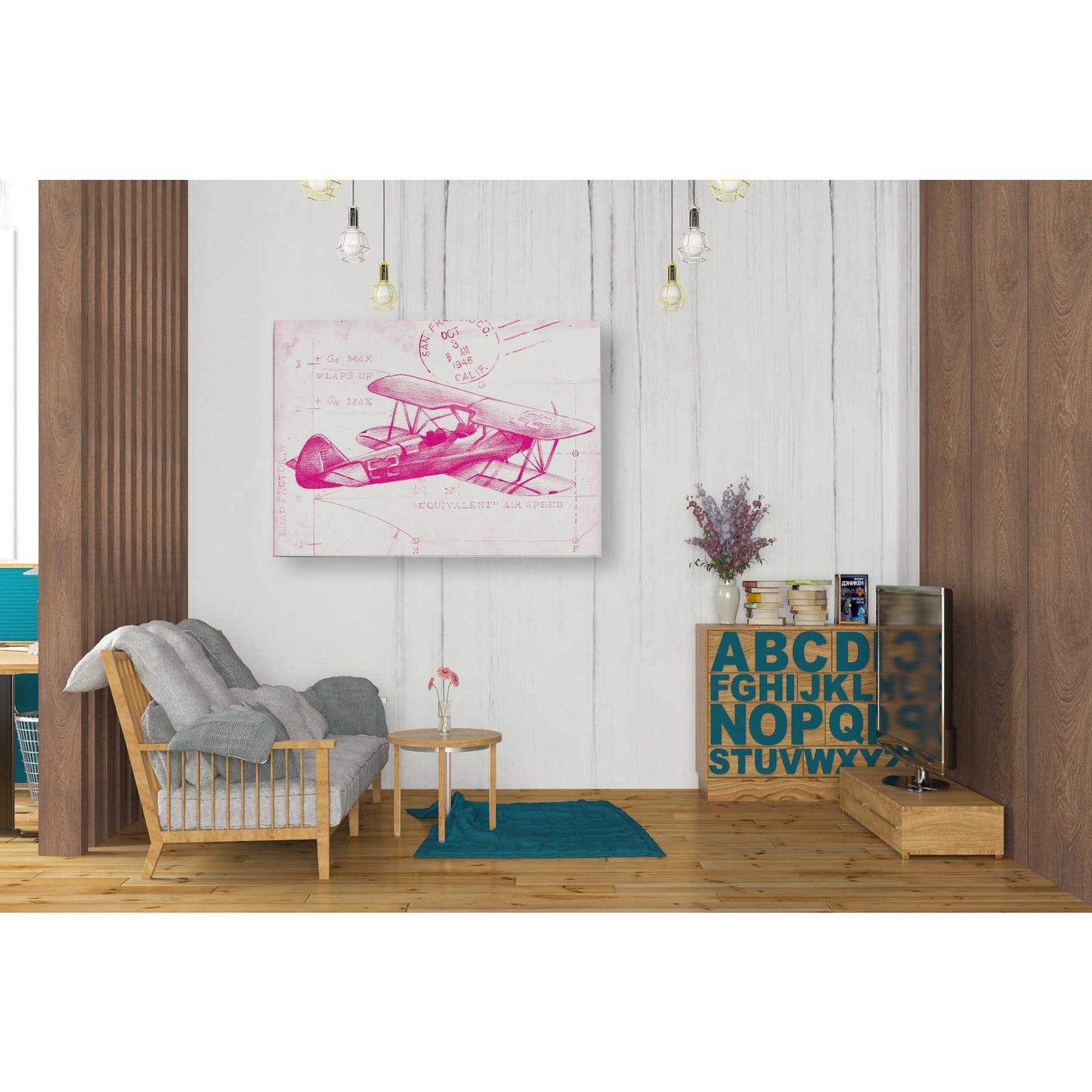 Epic Art 'Flight Schematic I in Pink' by Ethan Harper Acrylic Glass Wall Art,24x36