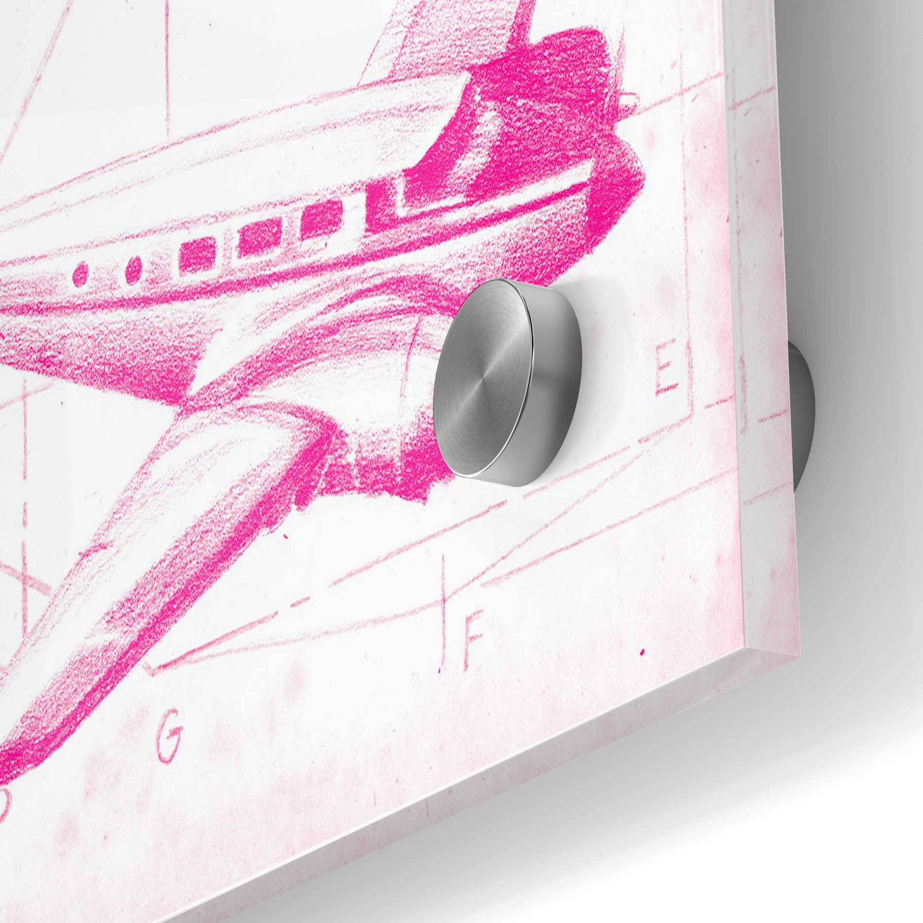 Epic Art 'Flight Schematic IV in Pink' by Ethan Harper Acrylic Glass Wall Art,24x36